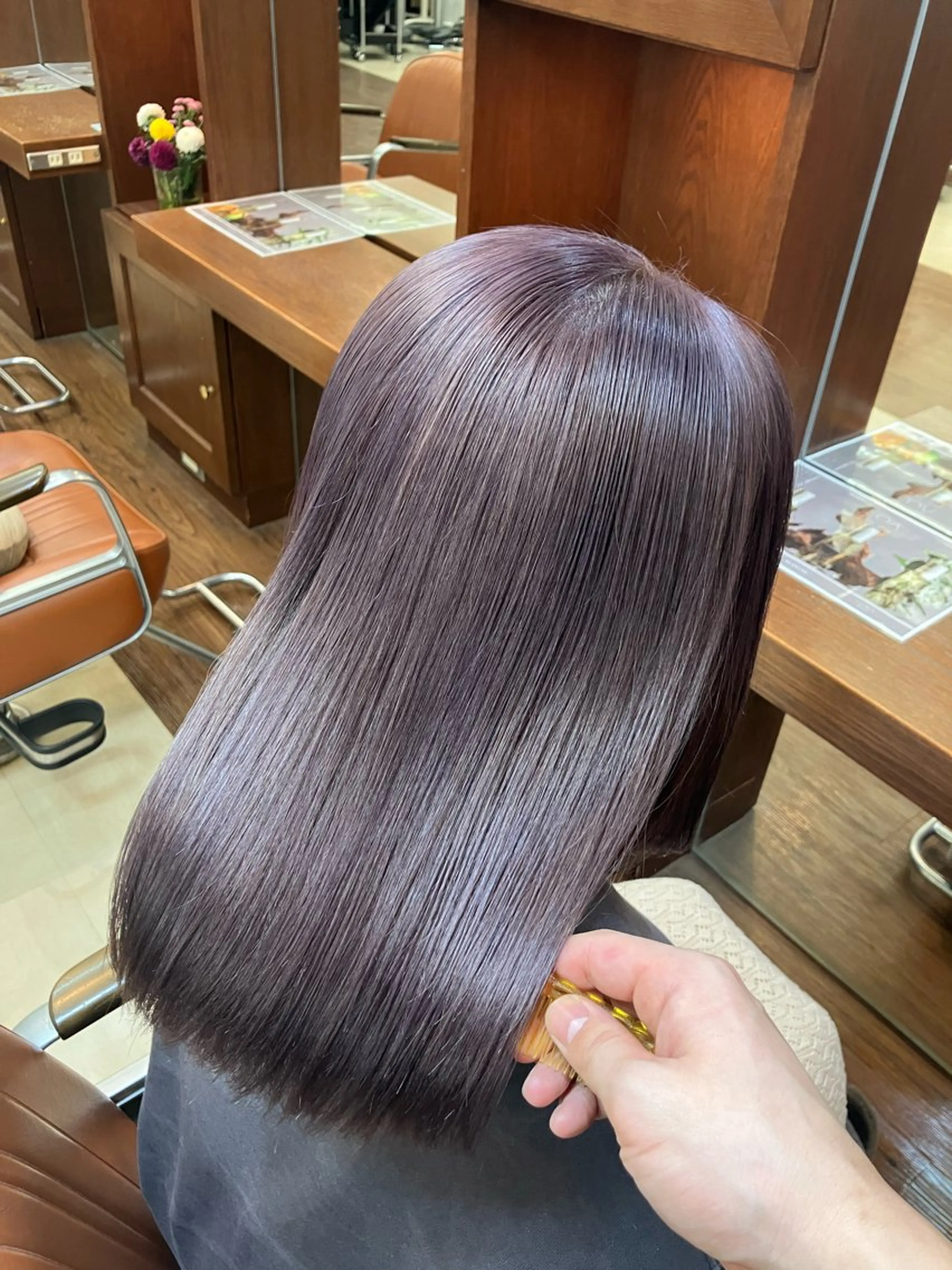 セミロング カラー ヘアカラー 縮毛矯正 トリートメント ✨️感動の美髪✨️ 溝の口/佐藤那都💫のヘアスタイル