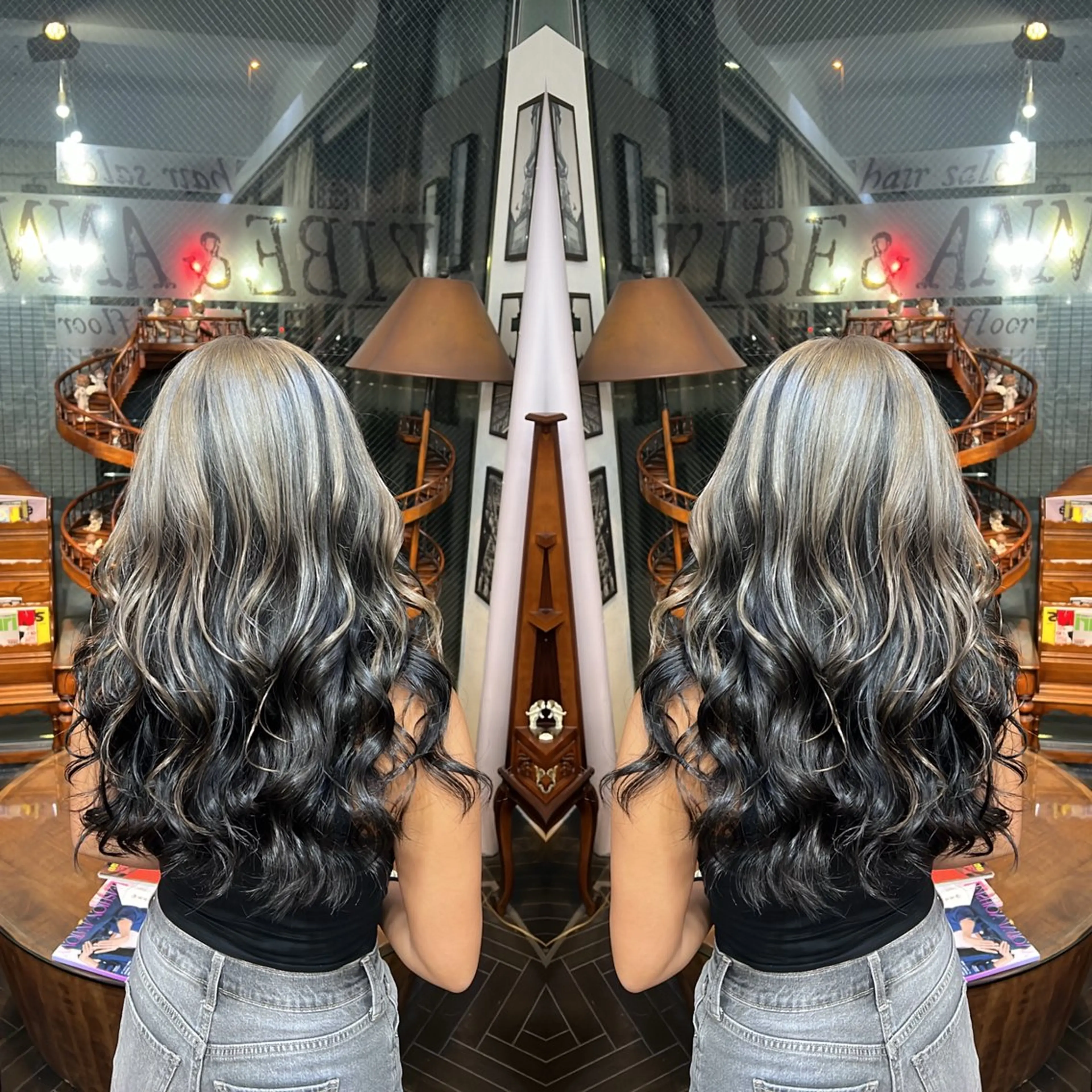 ロング カラー ヘアカラー トリートメント ハイライト/レイヤー /ハイトーン/AOIのヘアスタイル