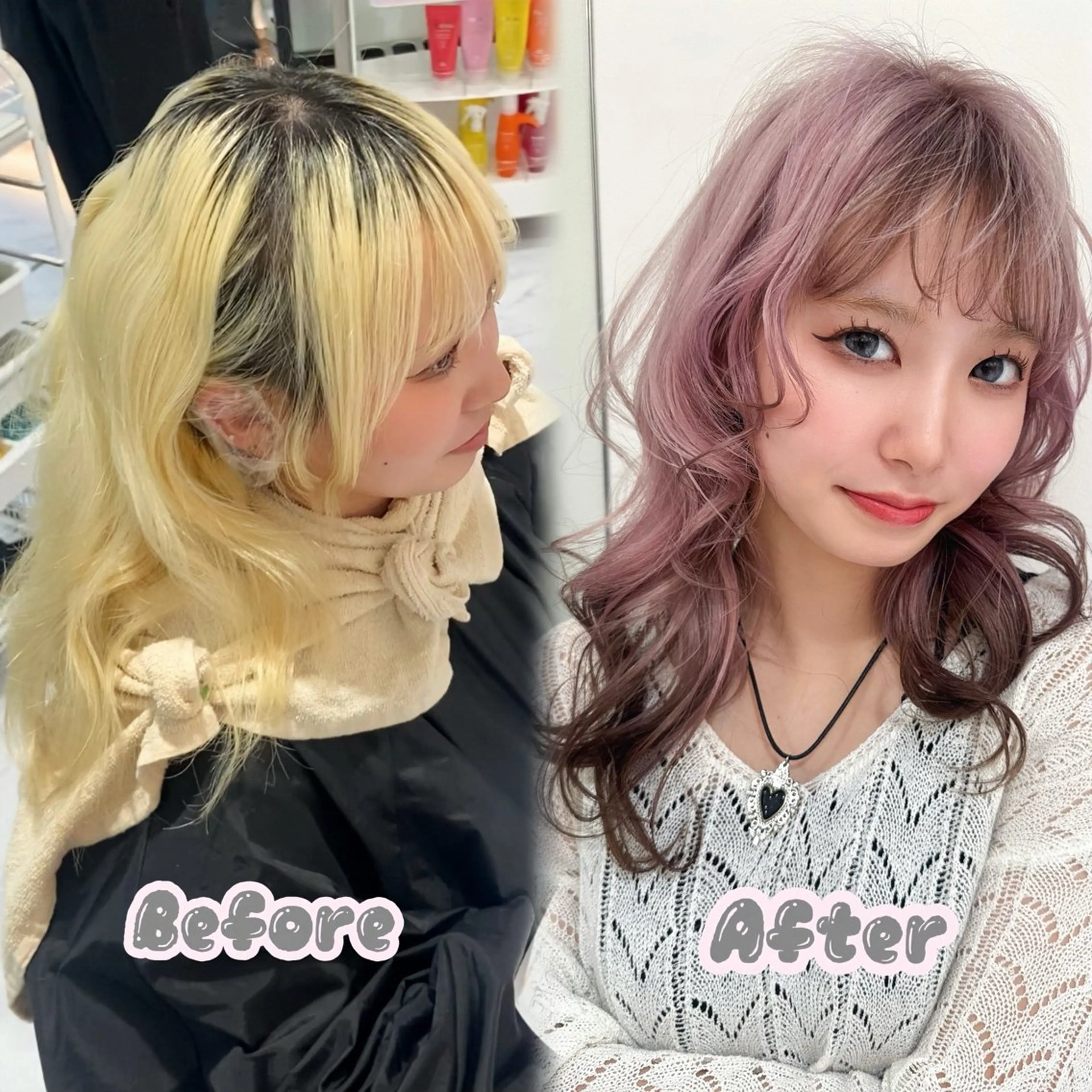 セミロング カラー カット ヘアカラー 名駅/ハイトーン /Y2k/YUNAのヘアスタイル