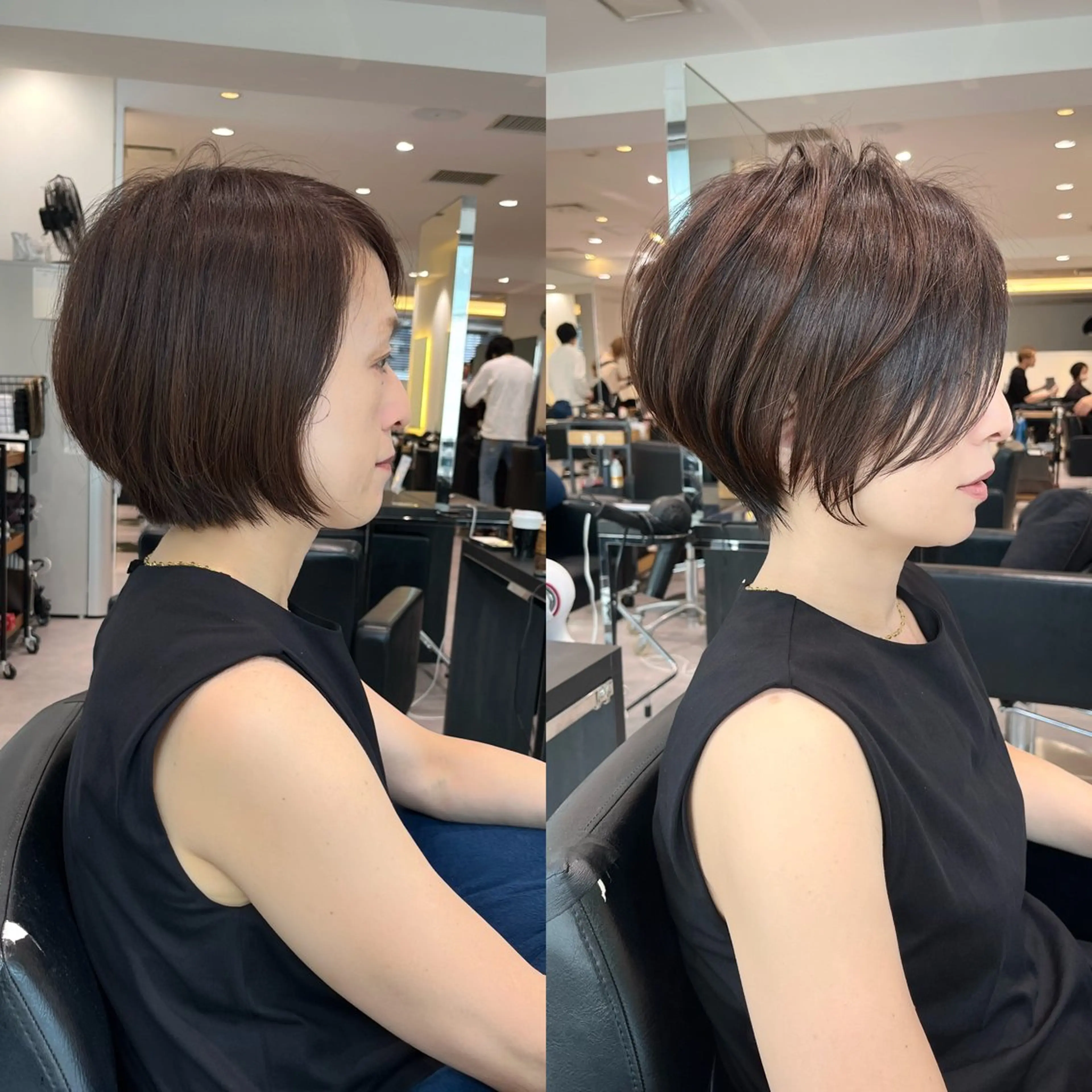 ショート カラー カット ヘアカラー 襟足でお悩みの方✂︎ くびれ職人ハシモトのヘアスタイル