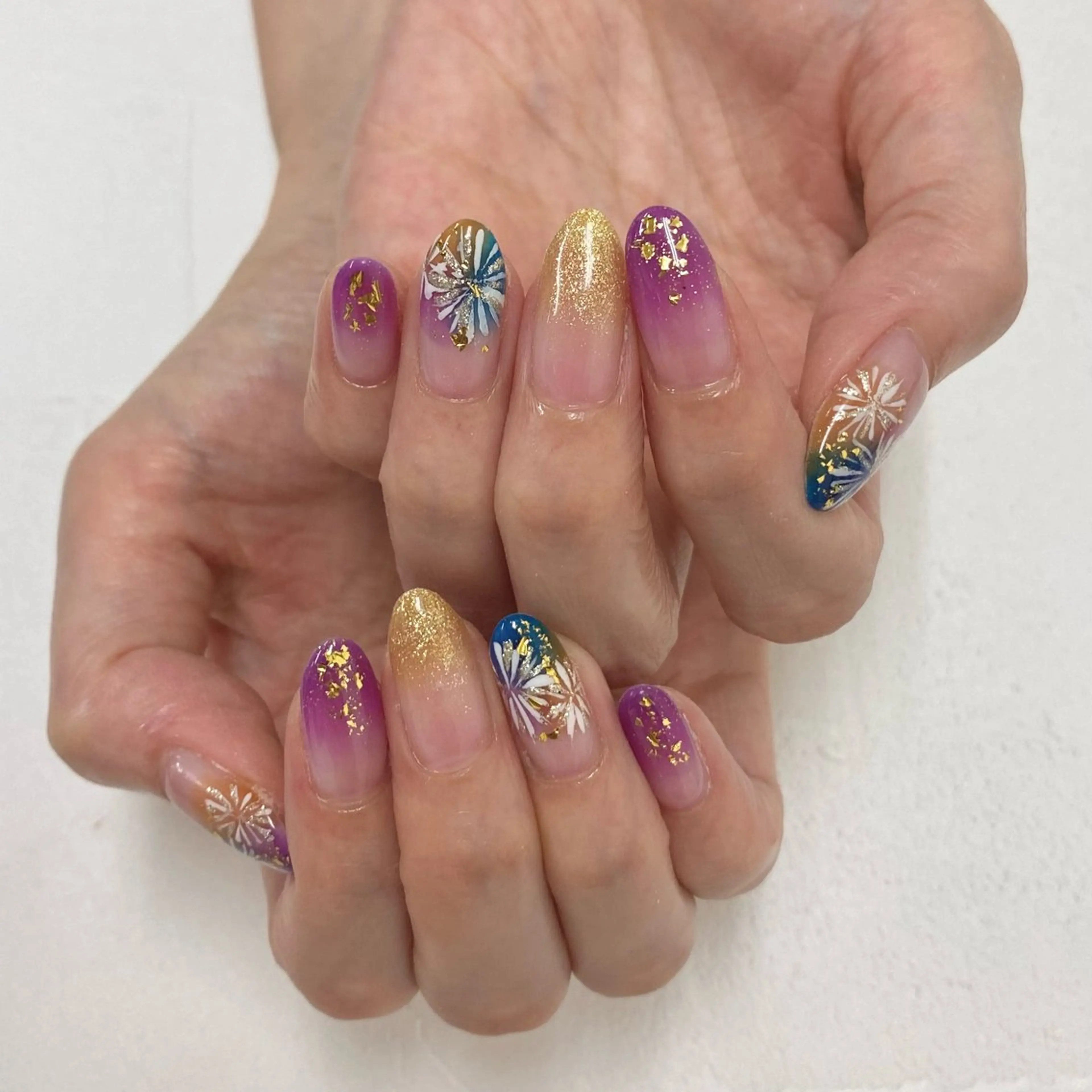 ネイル フットネイル フレンチネイル ジェルネイル ガラスフレンチ グラデーション NUMAZAWA KASUMIのネイルデザイン
