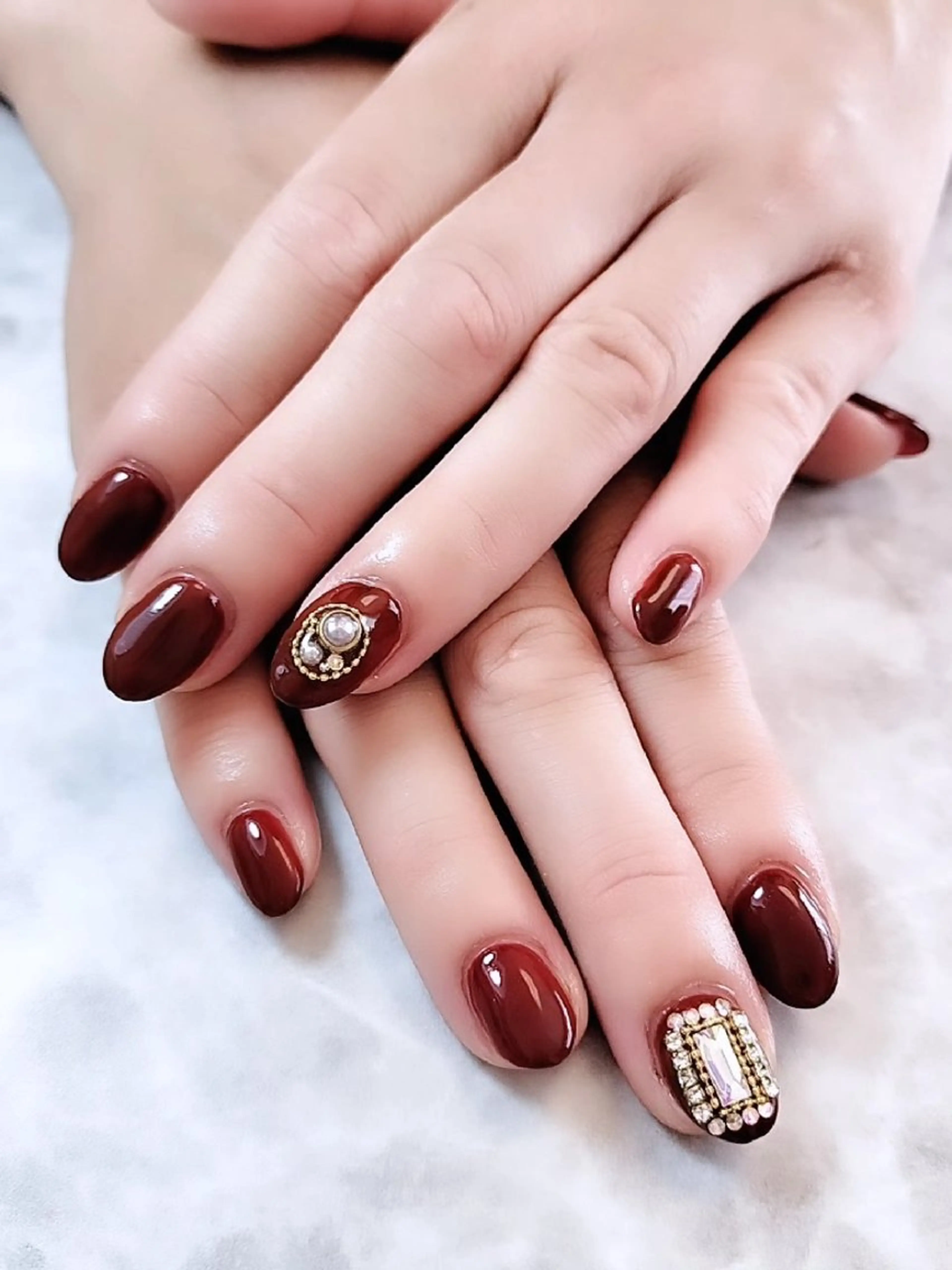 （オフなし）お好きなベースカラー＋2本アート♪の写真