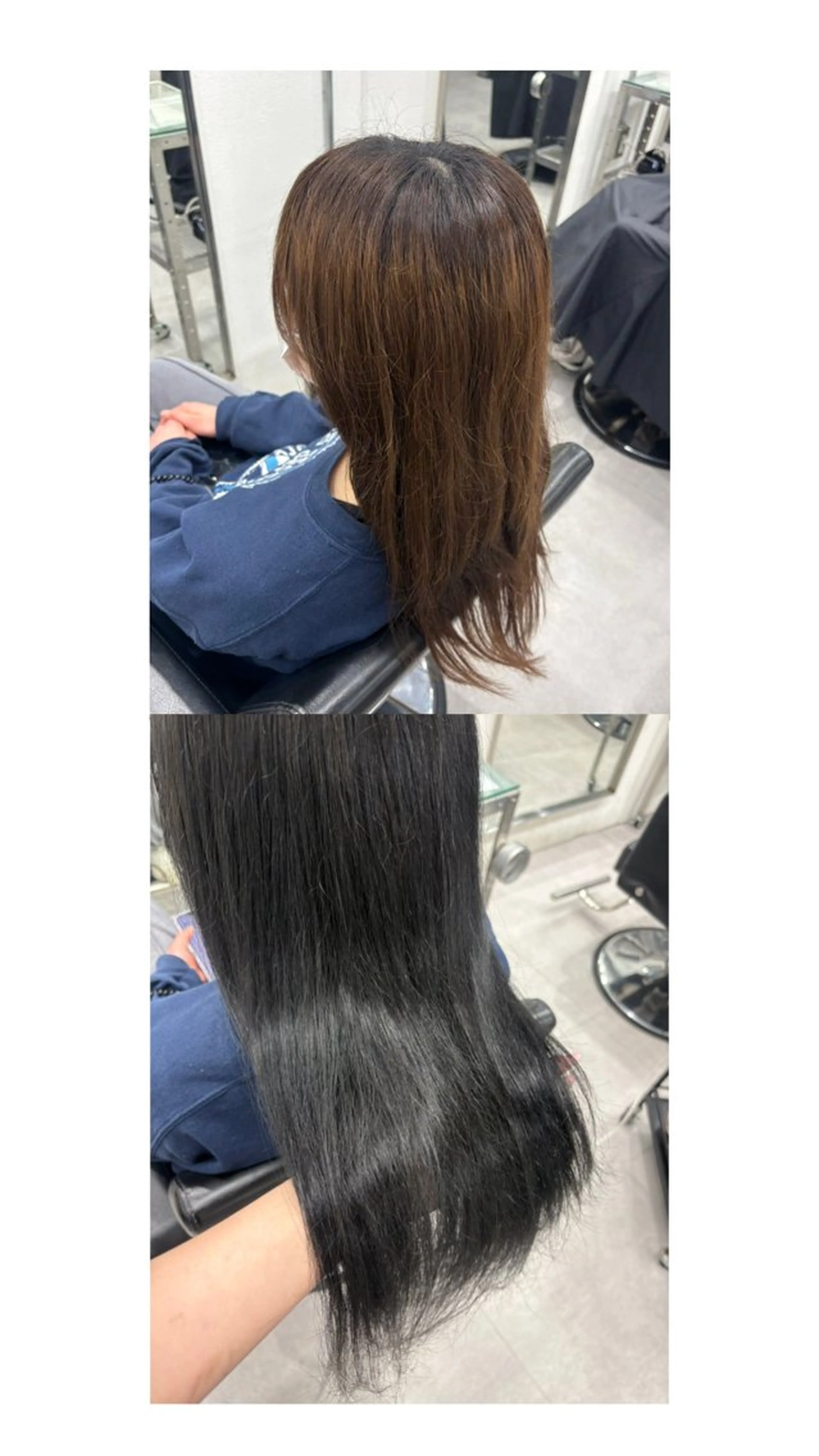 カラー 黒髪 ブルーカラー ブルーブラック ヘアカラー Mi yuのヘアスタイル