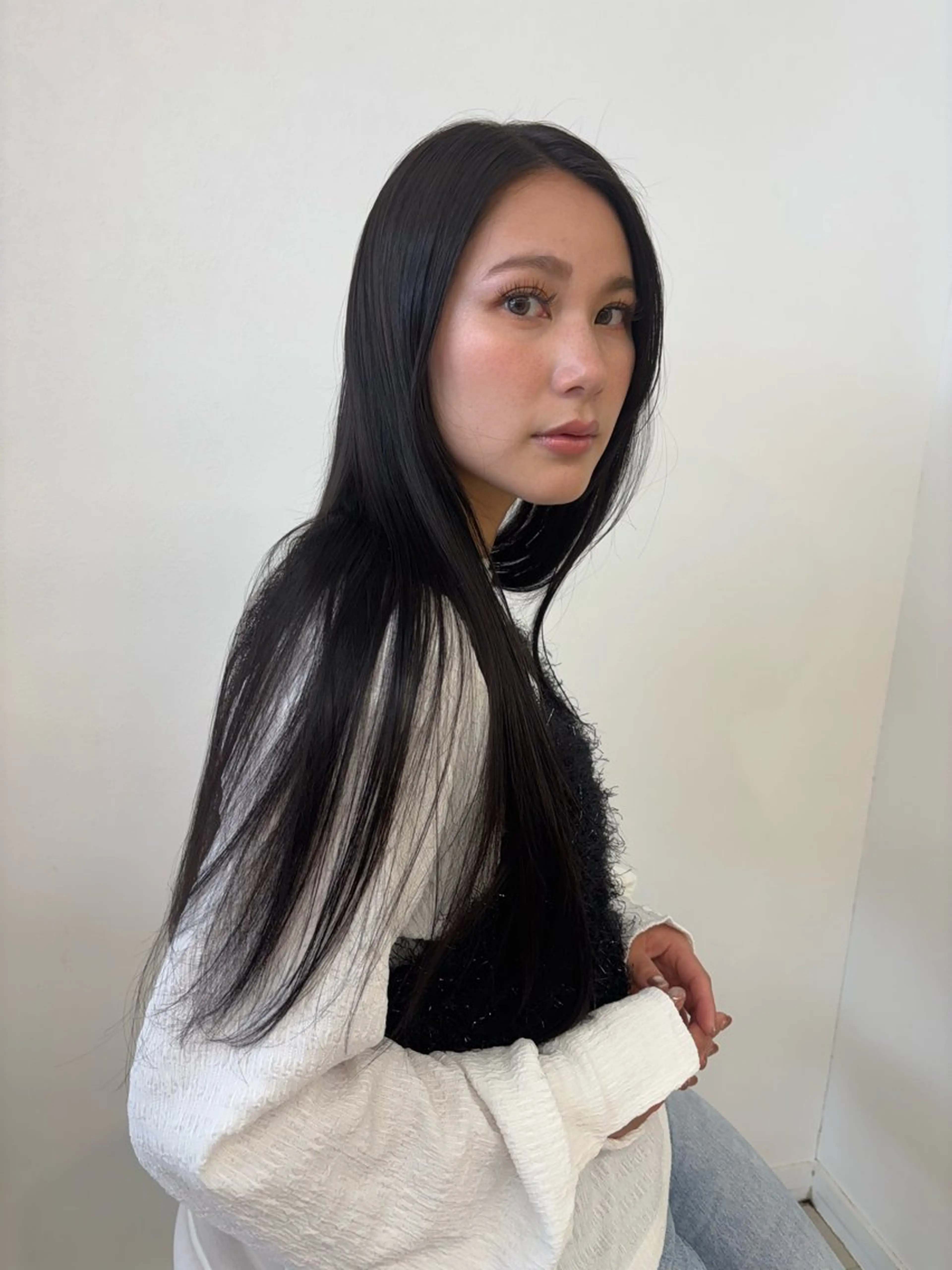 ロング カラー バレイヤージュ ブリーチ ダブルカラー グラデーションカラー ハイライトカラー カット ヘアカラー トリートメント ニュアンスパーマ/ フェザー/マッシュのヘアスタイル