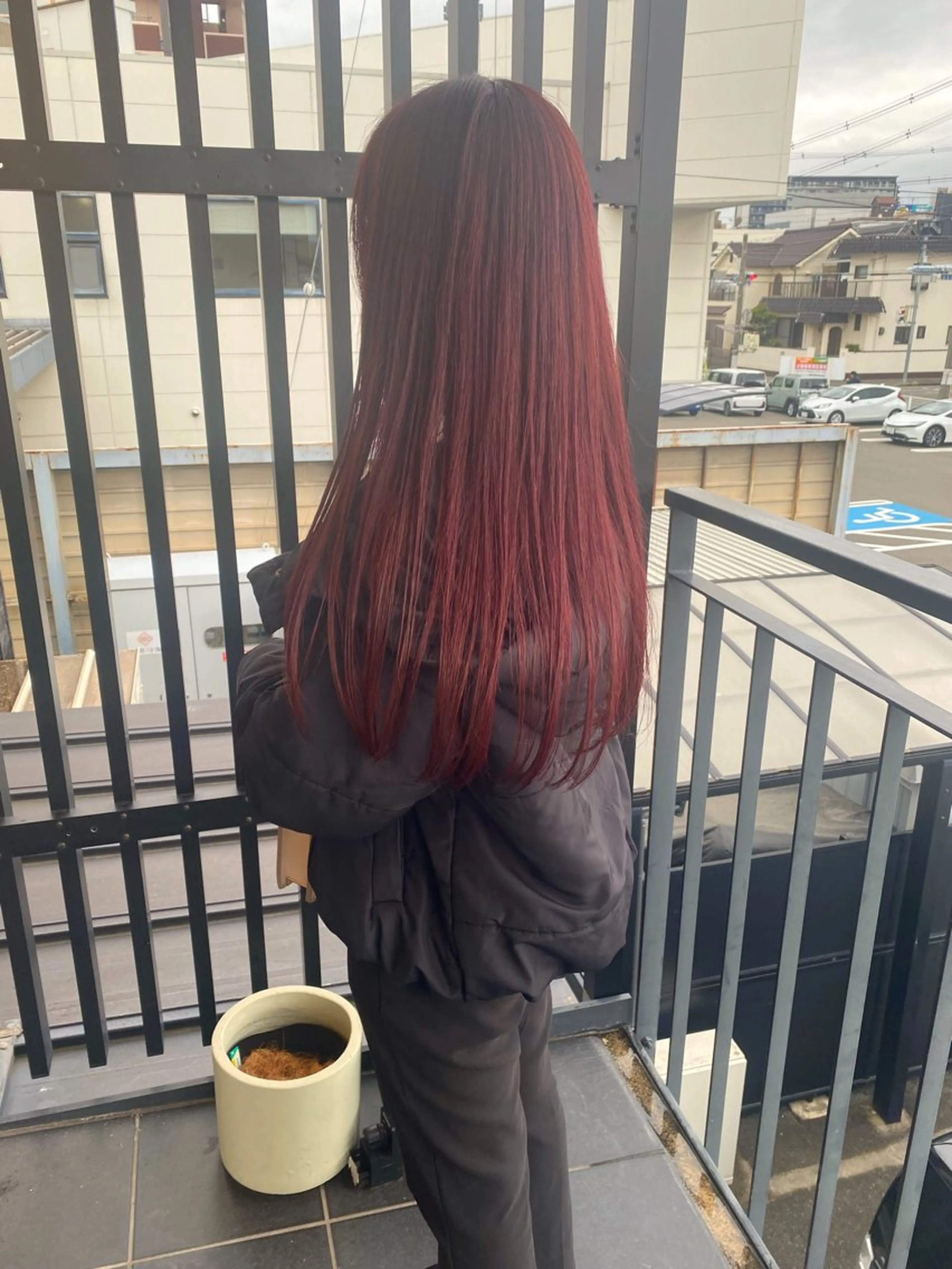 ロング カラー 透明感カラー ダブルカラー レッドカラー ヘアカラー トリートメント Emitas.柳通り店所属・山﨑 大暉【ダブルカラー】のヘアスタイル