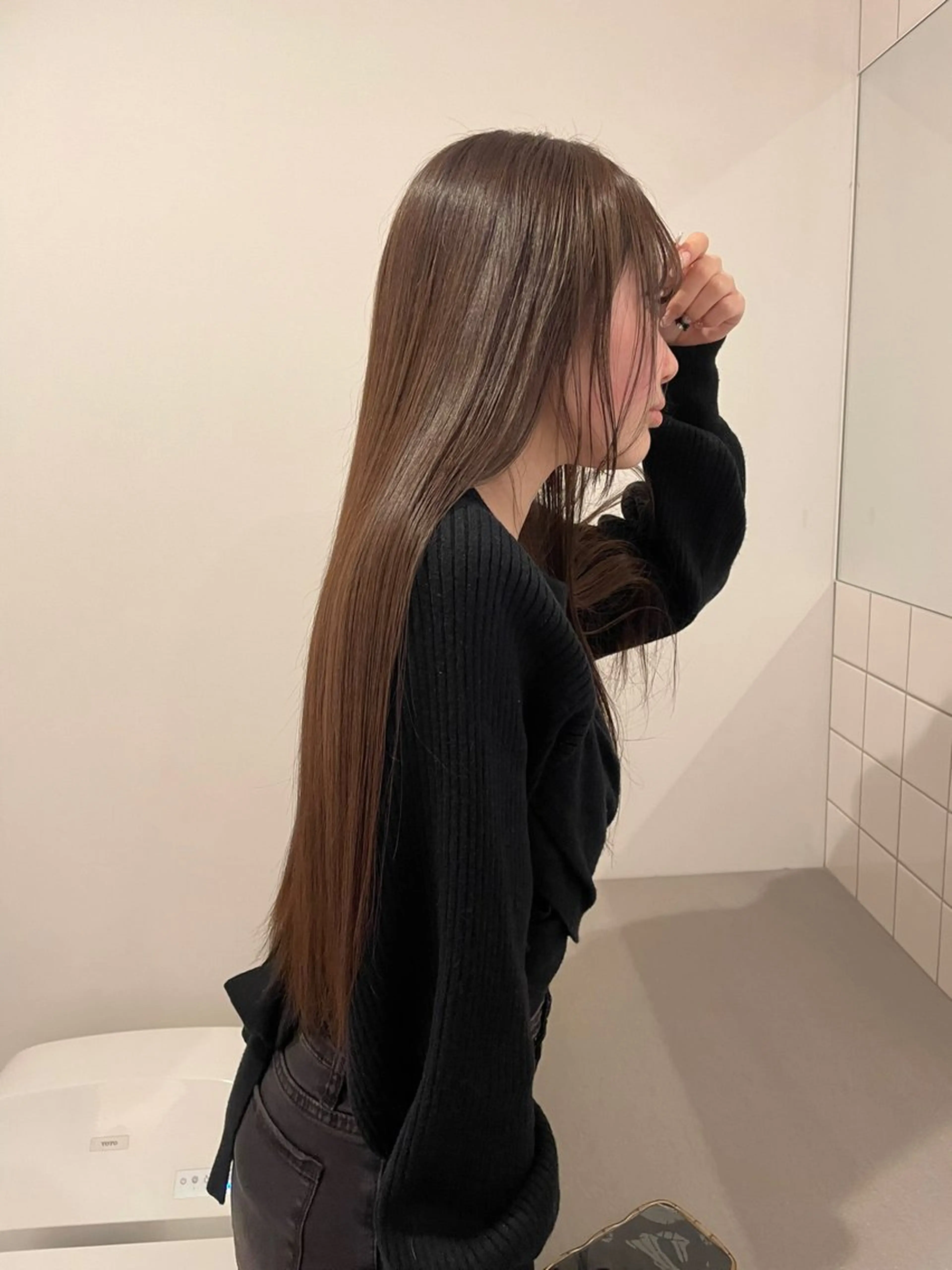 ロング 縮毛矯正 ボブカットモデル/パ ーマ/harunaのヘアスタイル