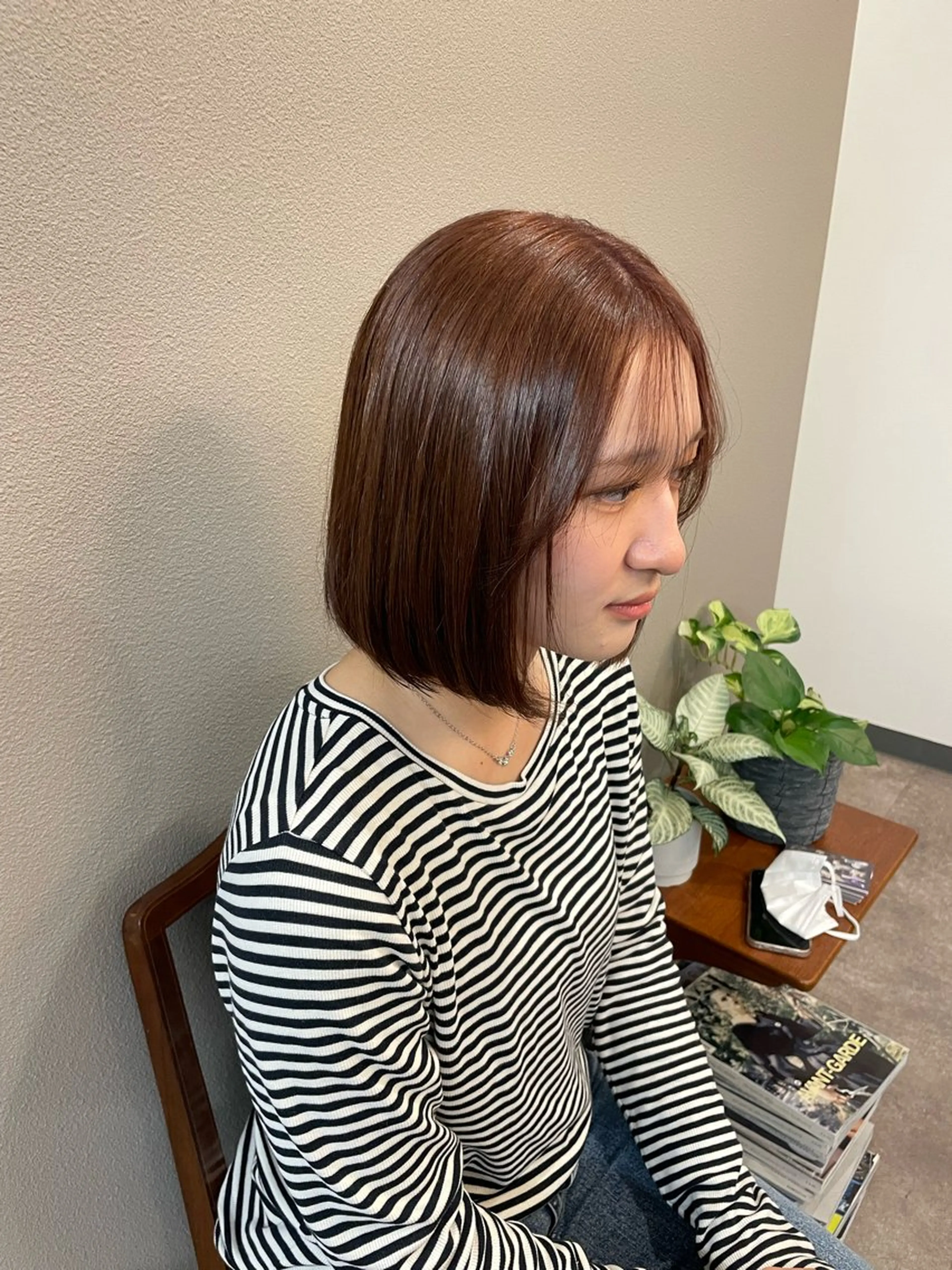 ミディアム カラー ベージュカラー 透明感カラー ピンクカラー ピンクベージュ ボブ ヘアカラー ❄️透明感カラー / ハイトーン❄️WAOのヘアスタイル