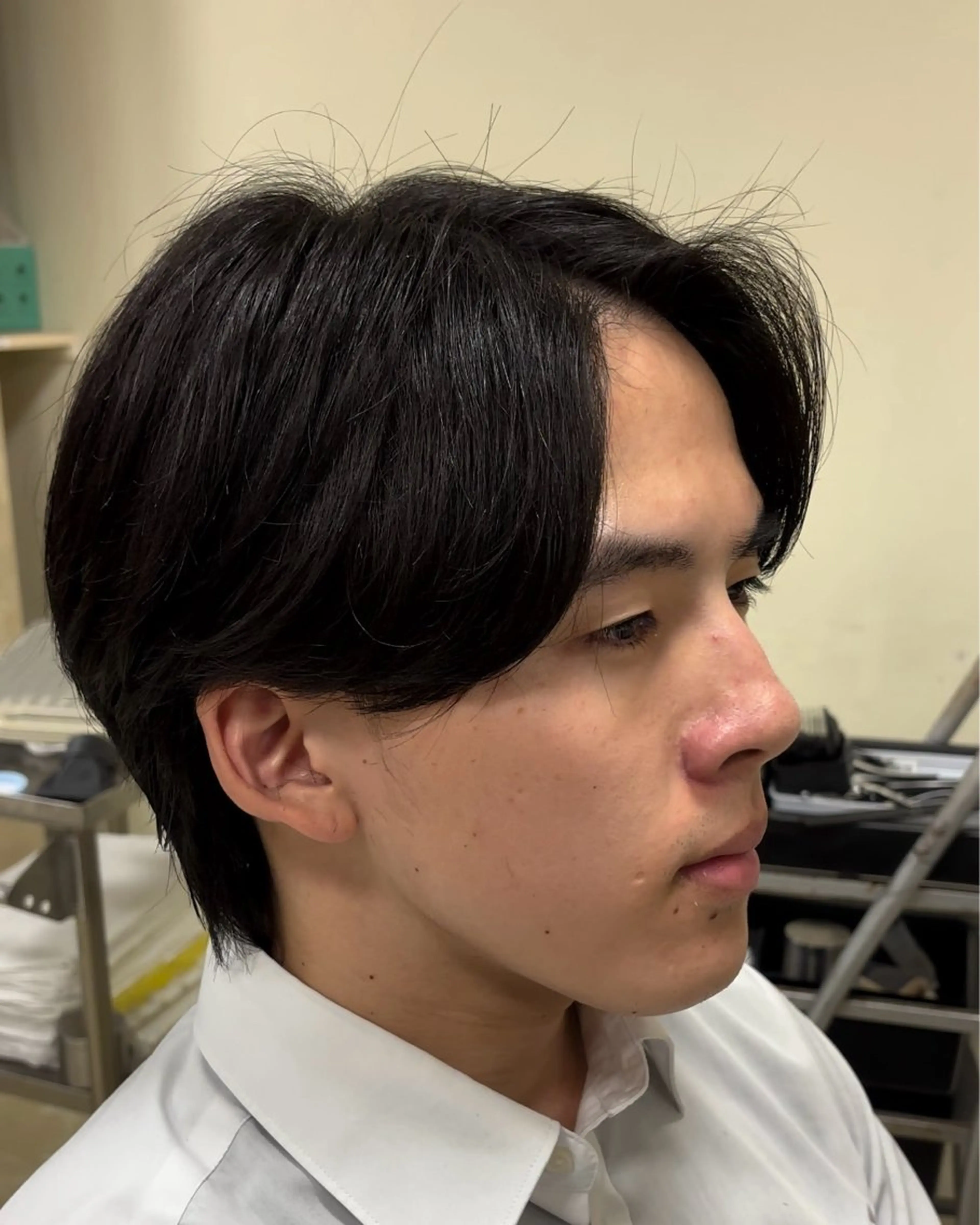 パーマ メンズ 会社で浮かない ビジネスヘア/心斎橋のヘアスタイル