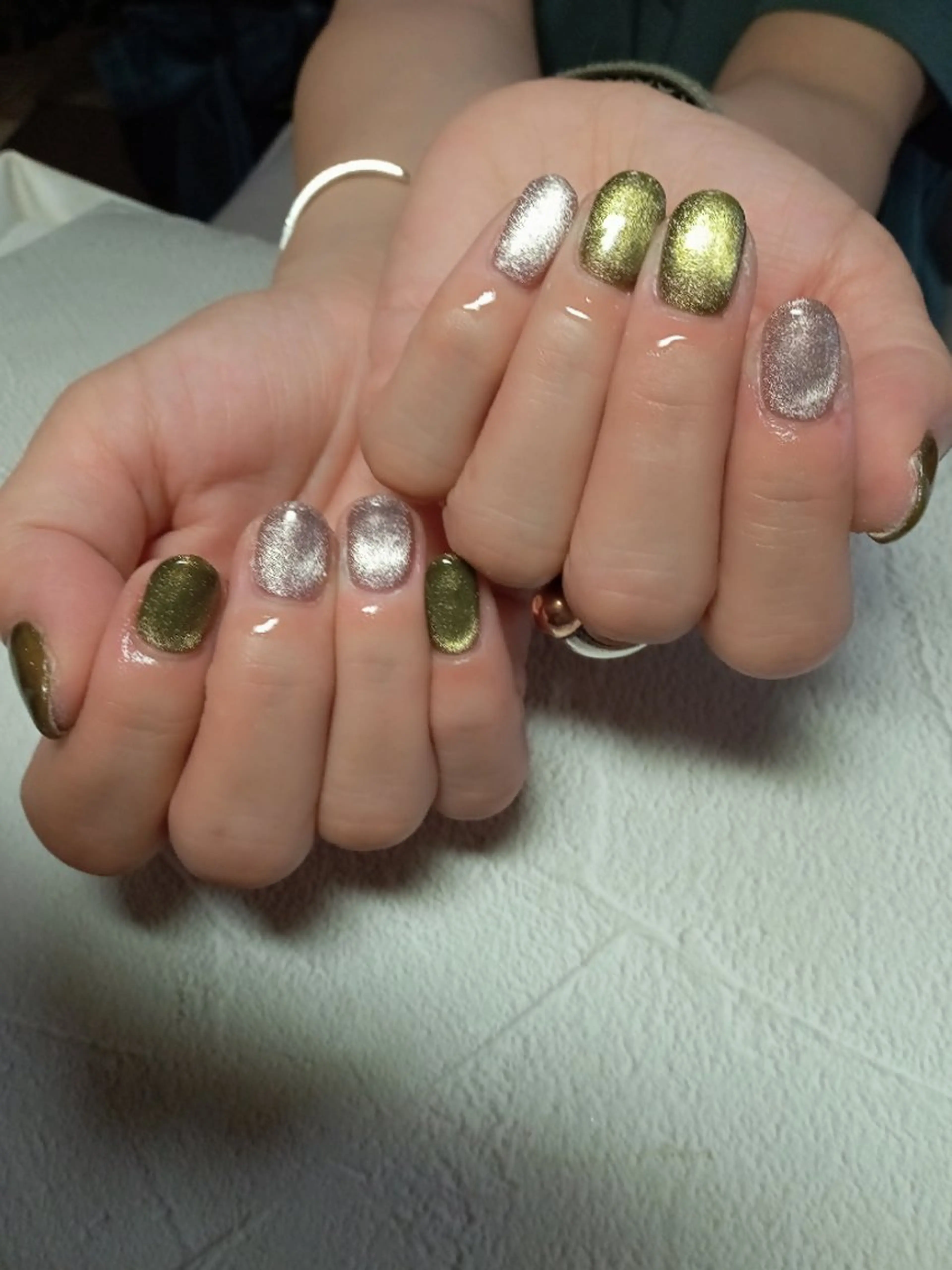 ネイル ハート キラキラネイル マグネットネイル ビー玉ネイル オフィスネイル ハンドネイル flure de neige yukiのネイルデザイン