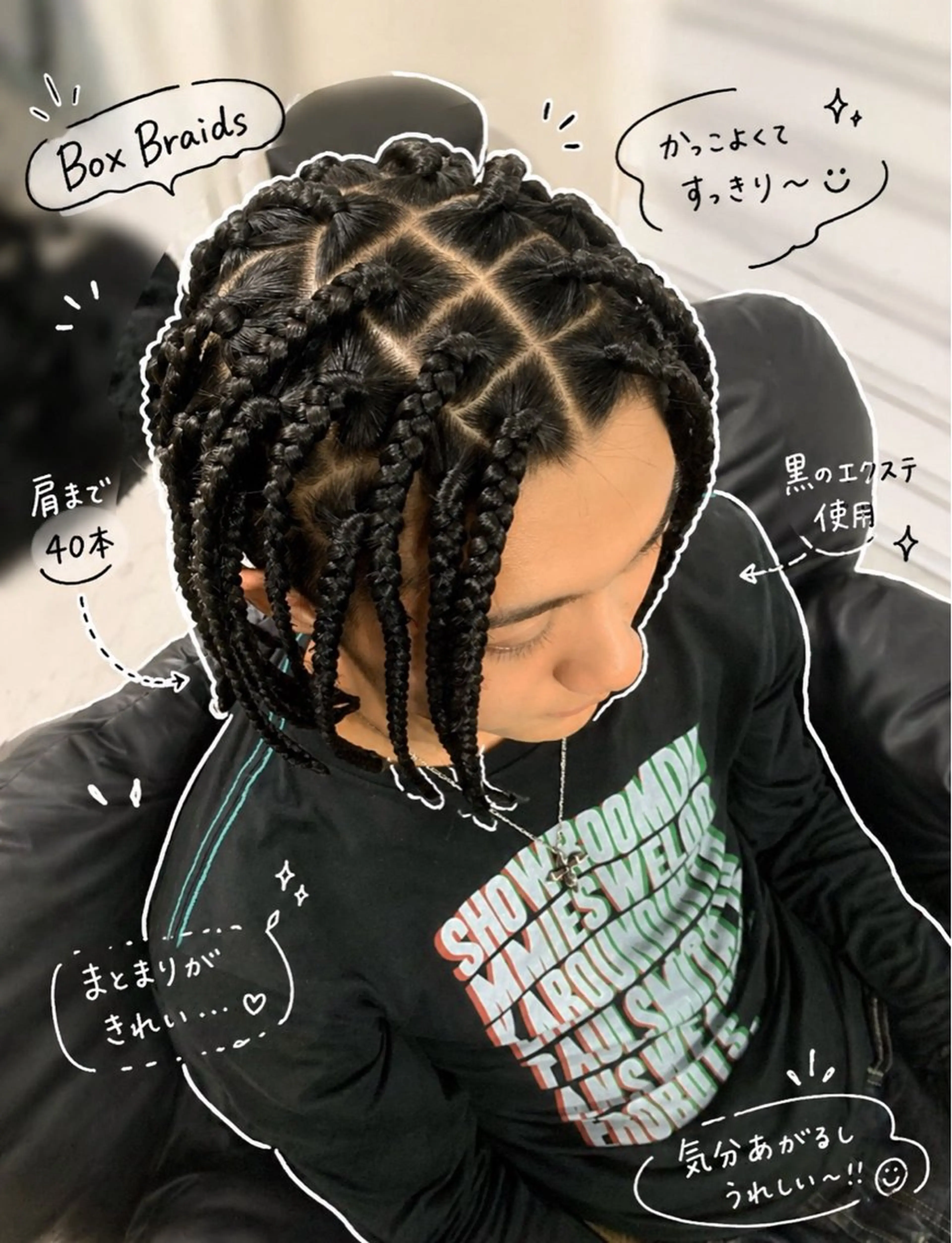メンズ エクステ ヘアセット SPINEL Sawaのヘアスタイル
