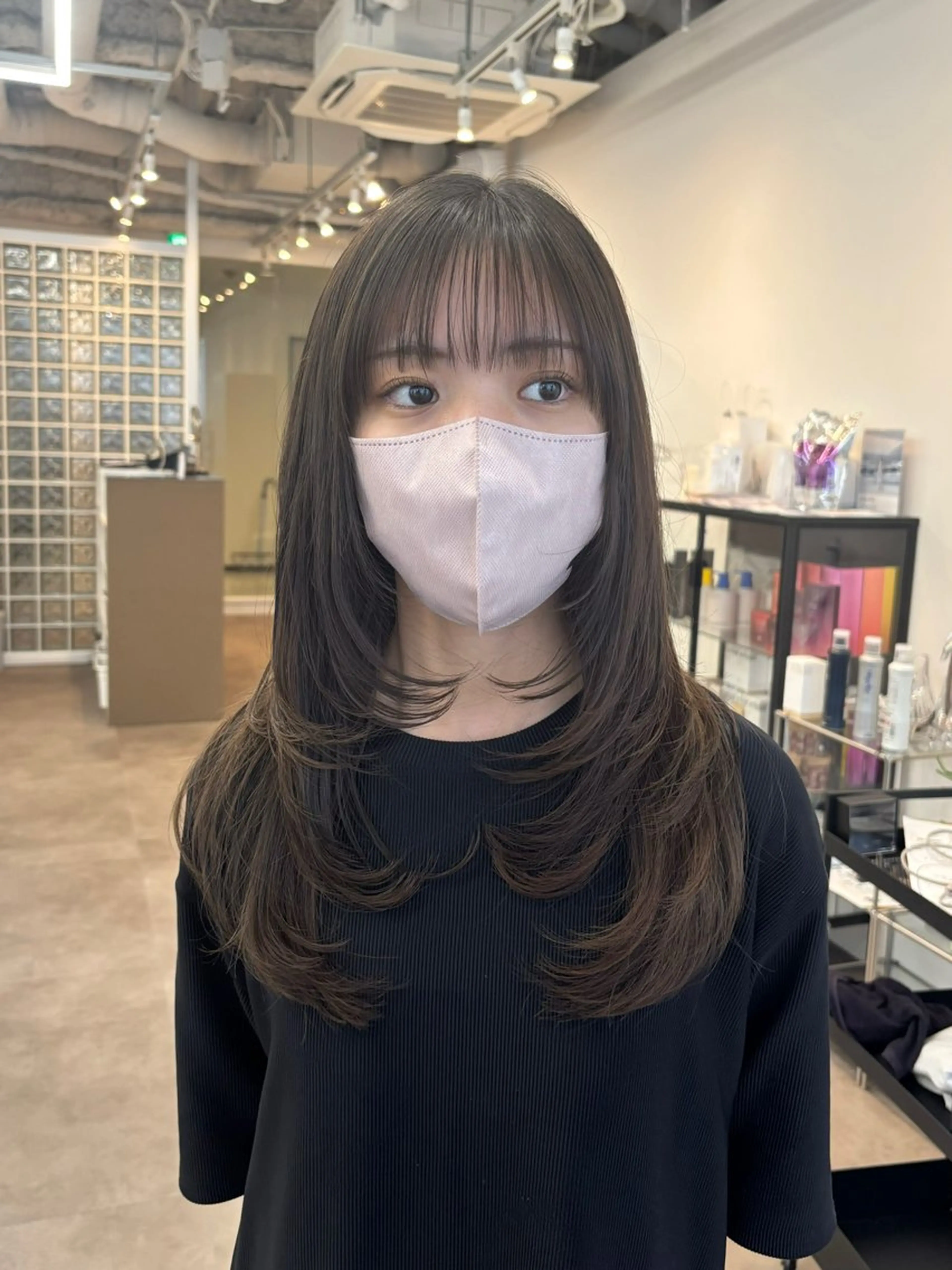 ミディアム カラー カット ヘアカラー 渡辺 彩乃のヘアスタイル