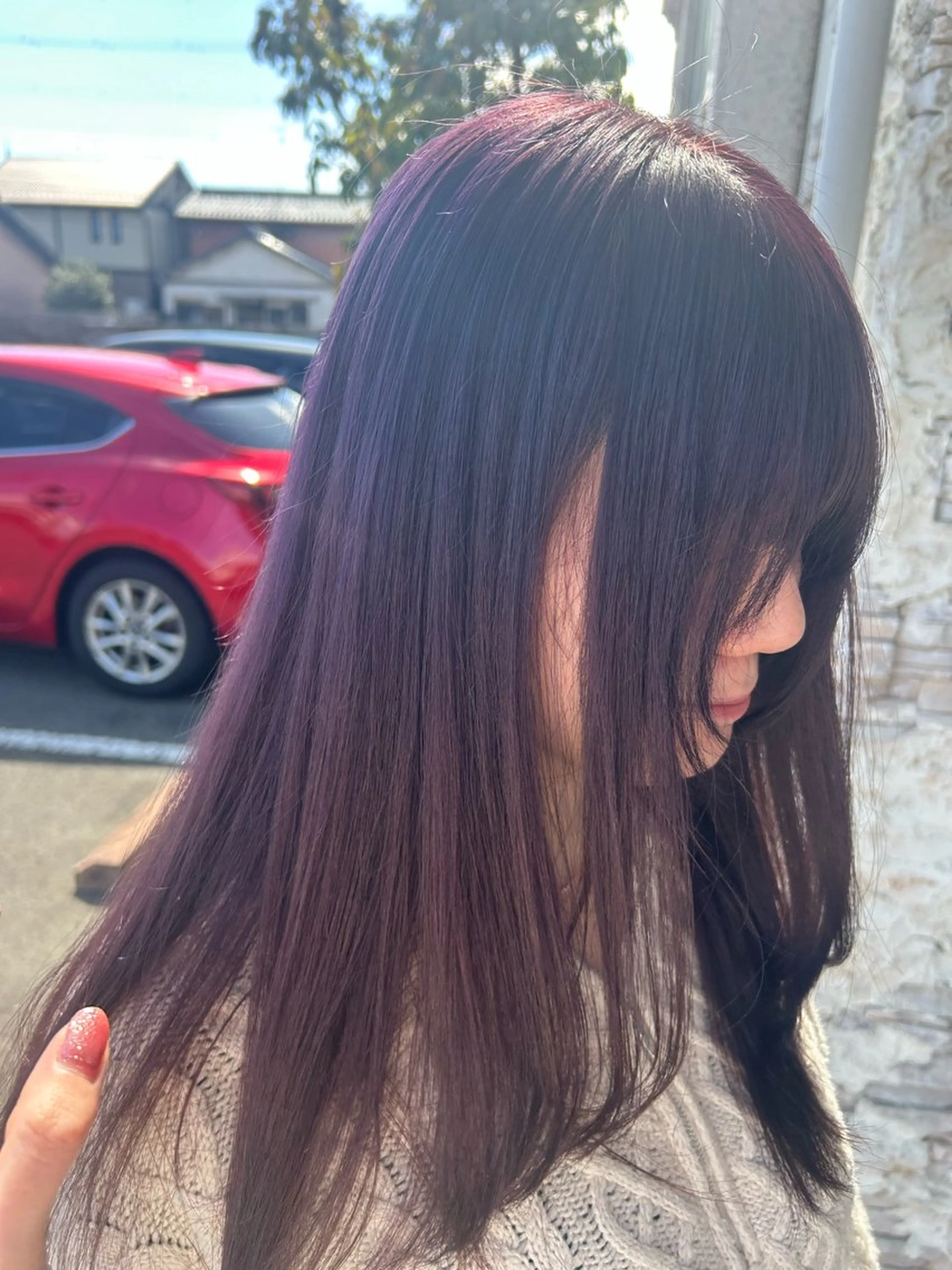 セミロング カラー 一宮　　透明感カラー 髪質改善　ヘッドスパのヘアスタイル