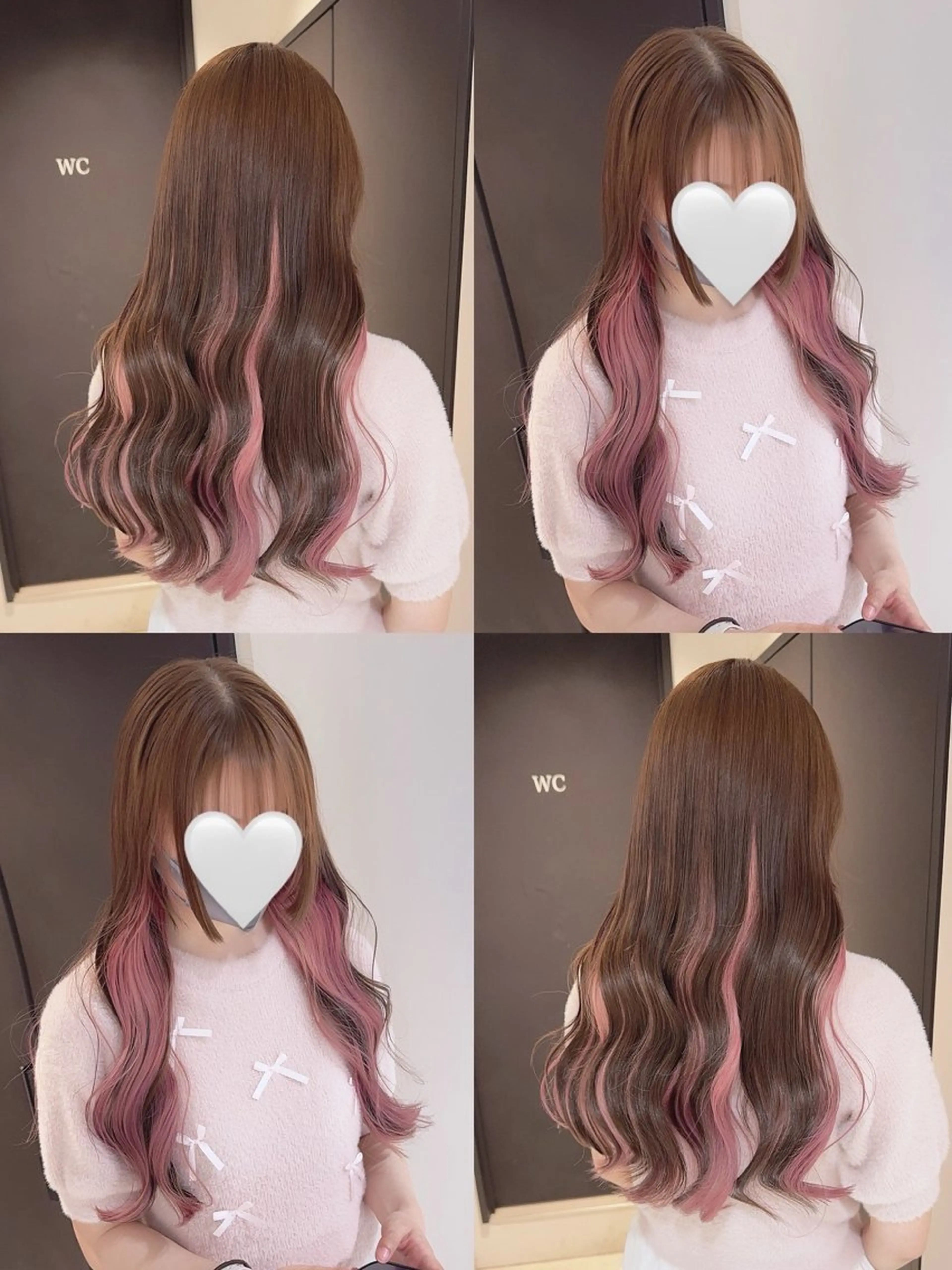 カラー ブリーチ ピンクカラー ヘアカラー トリートメント 渋谷:インナーカラー ／🍒エリカ🍒のヘアスタイル