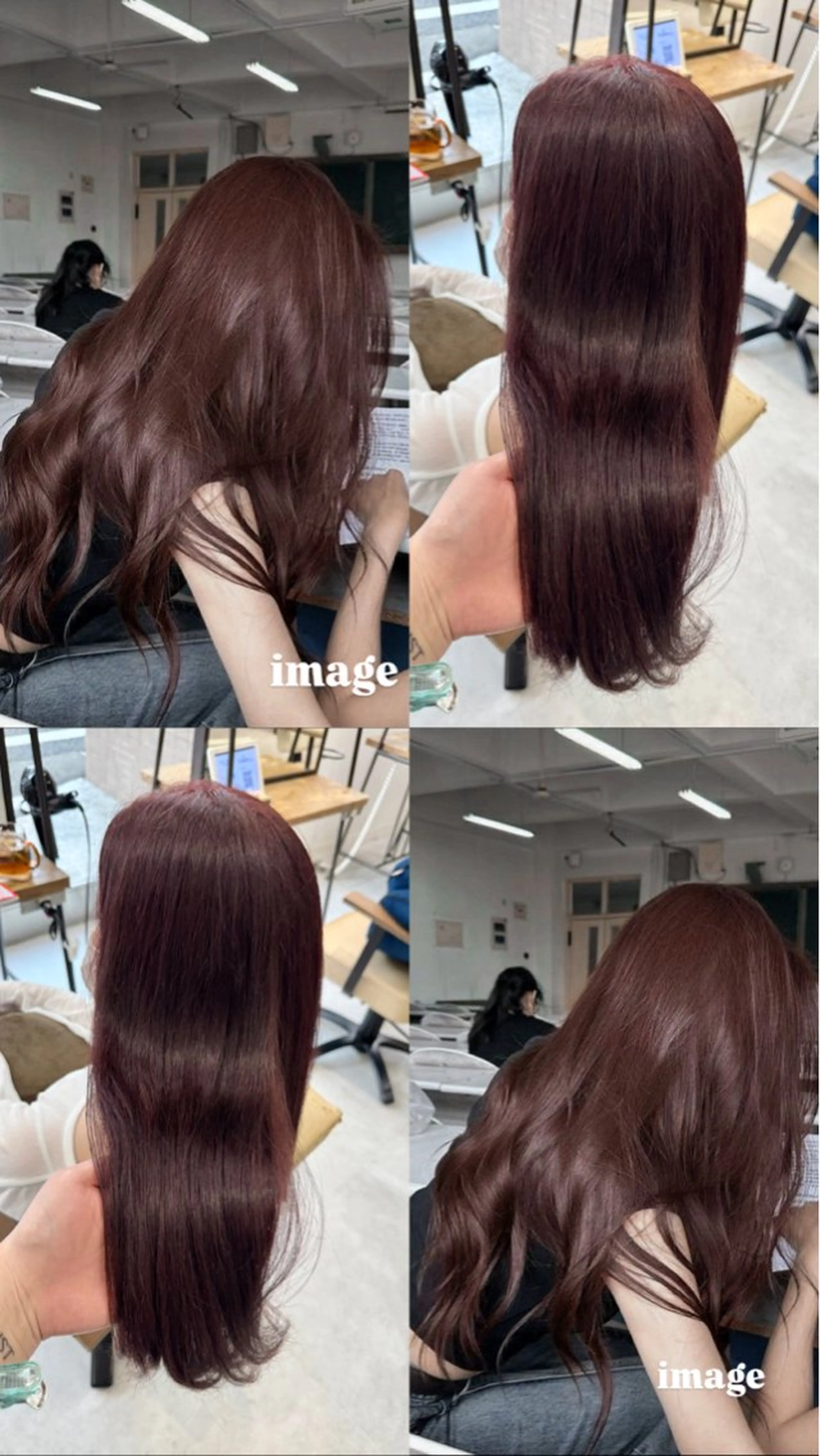 ロング カラー ブリーチ ブラウンカラー ブリーチなしカラー レッドカラー レッドブラウン ヘアカラー Ouka/Wカラー/ 大人艶カラーのヘアスタイル