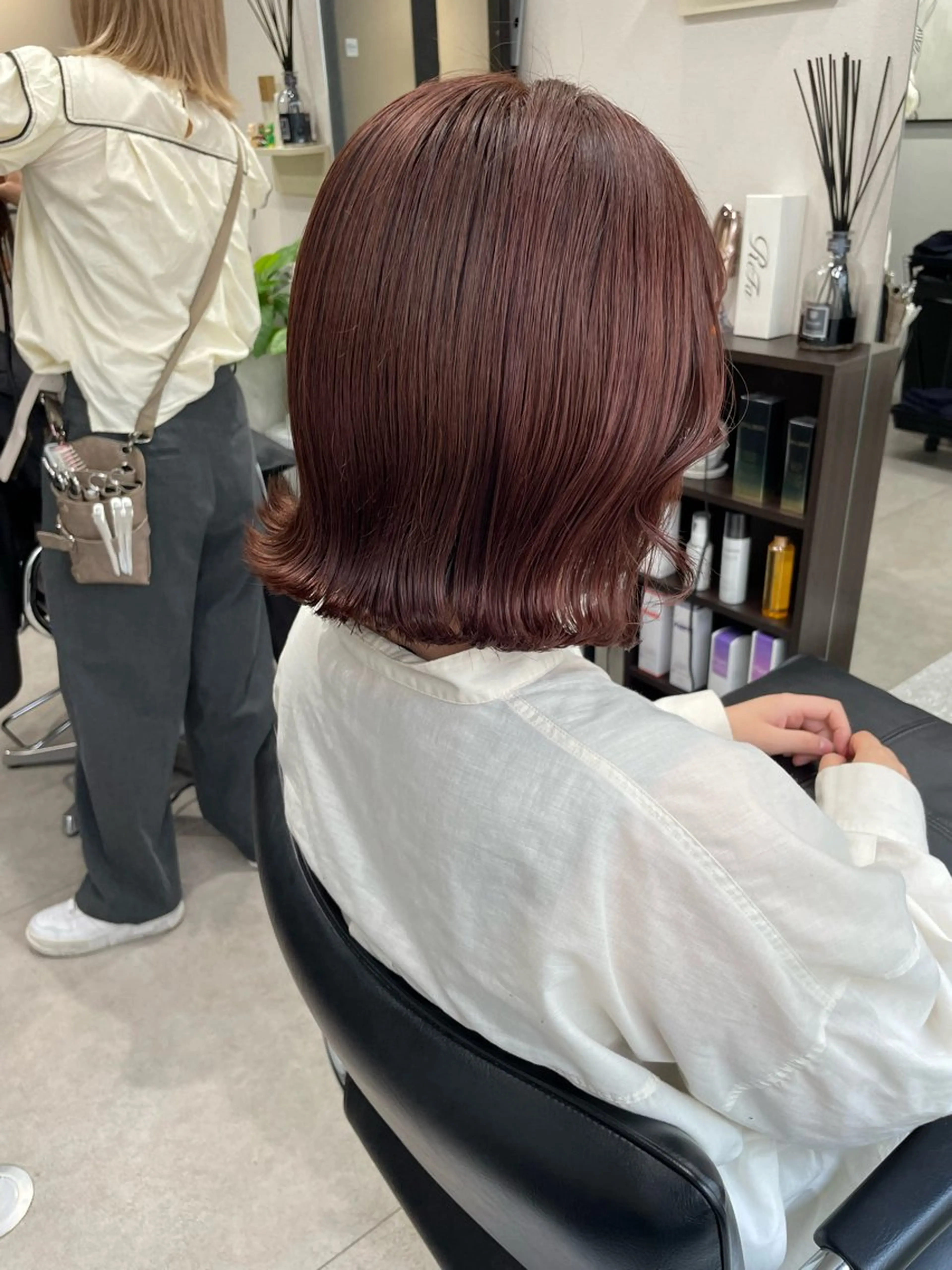 ミディアム カラー カット ヘアカラー トリートメント 髪質改善will hairdesignのヘアスタイル