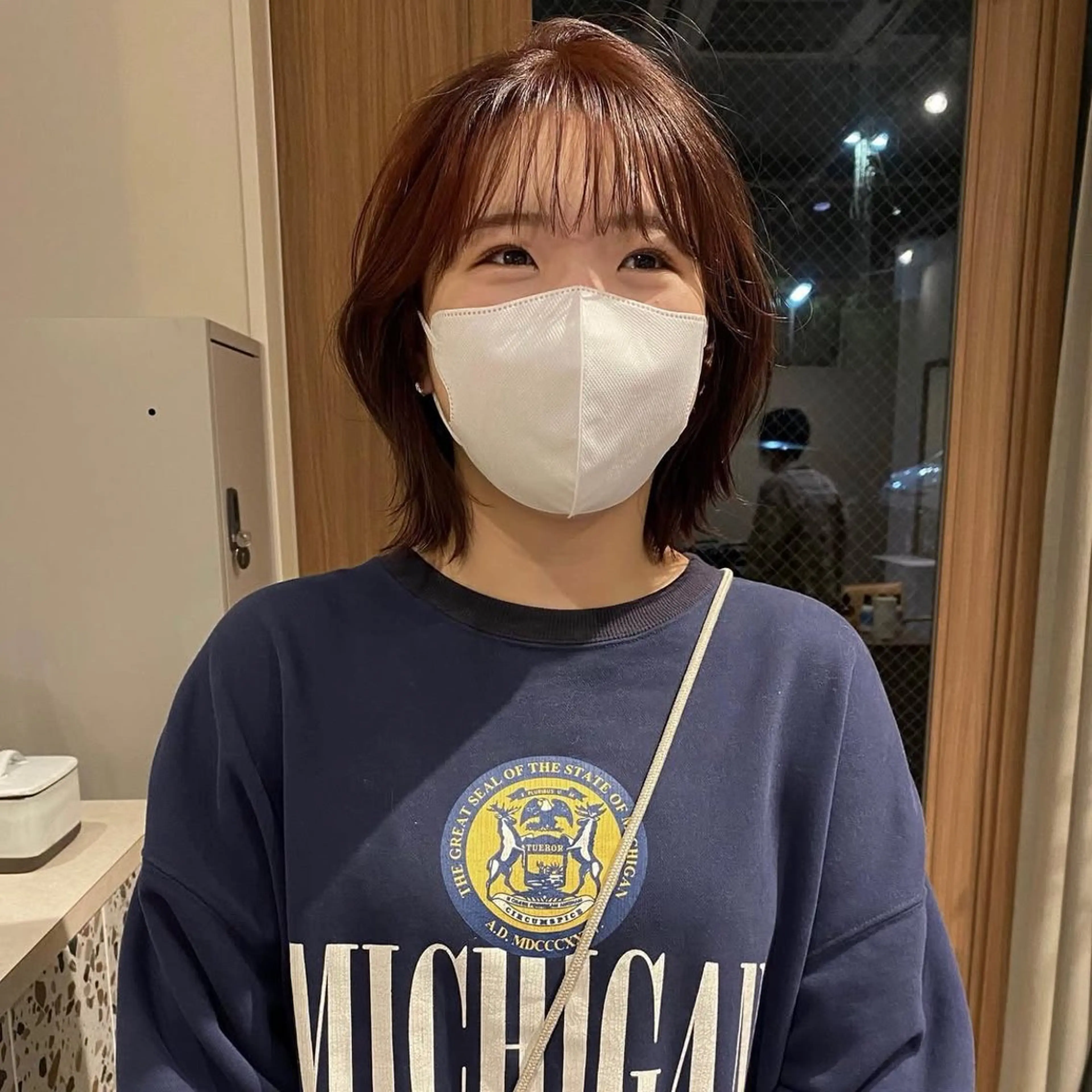 ミディアム カラー レッドカラー ささき ゆめのヘアスタイル