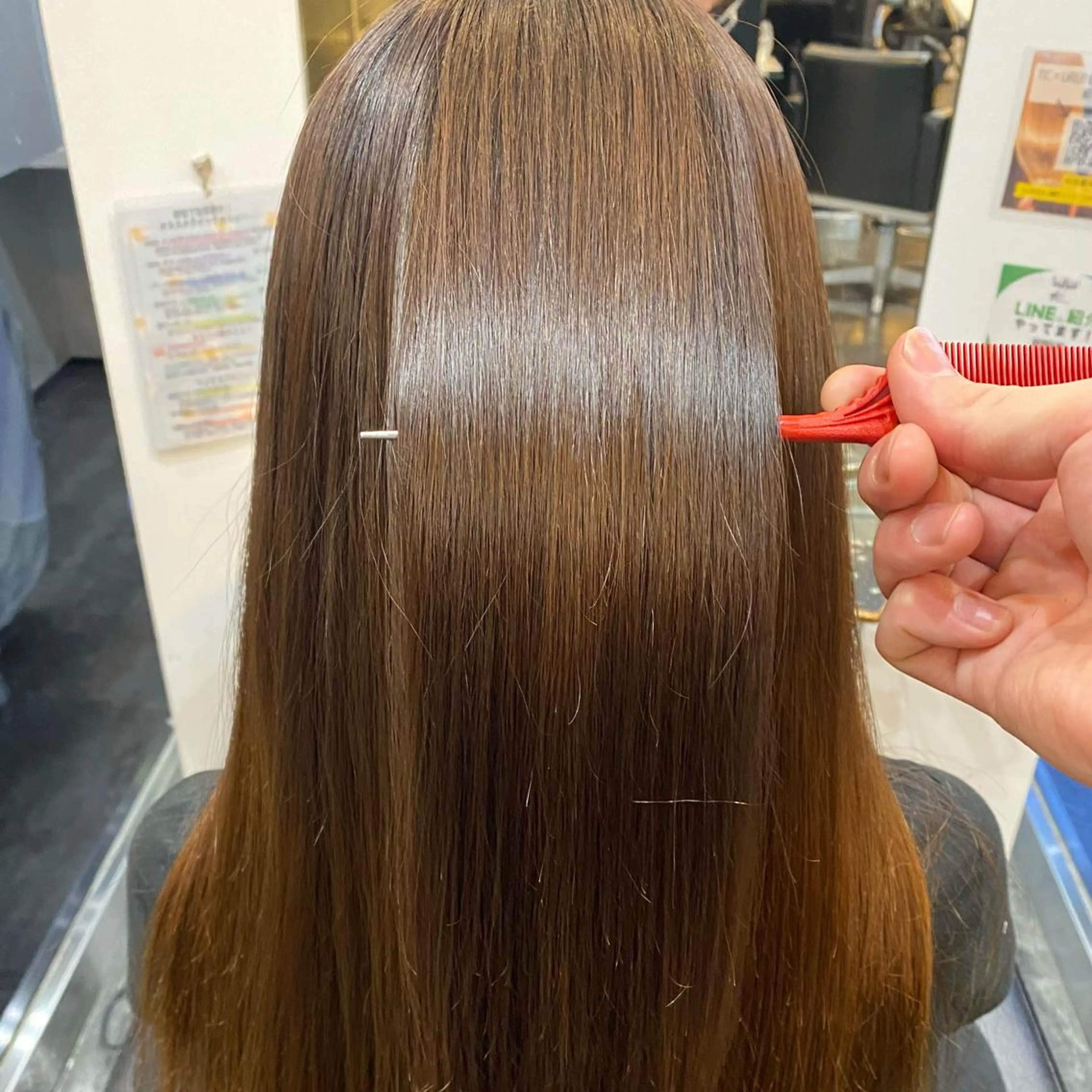 ロング ボブ ハイライト 髪質改善 山下 祐輝のヘアスタイル