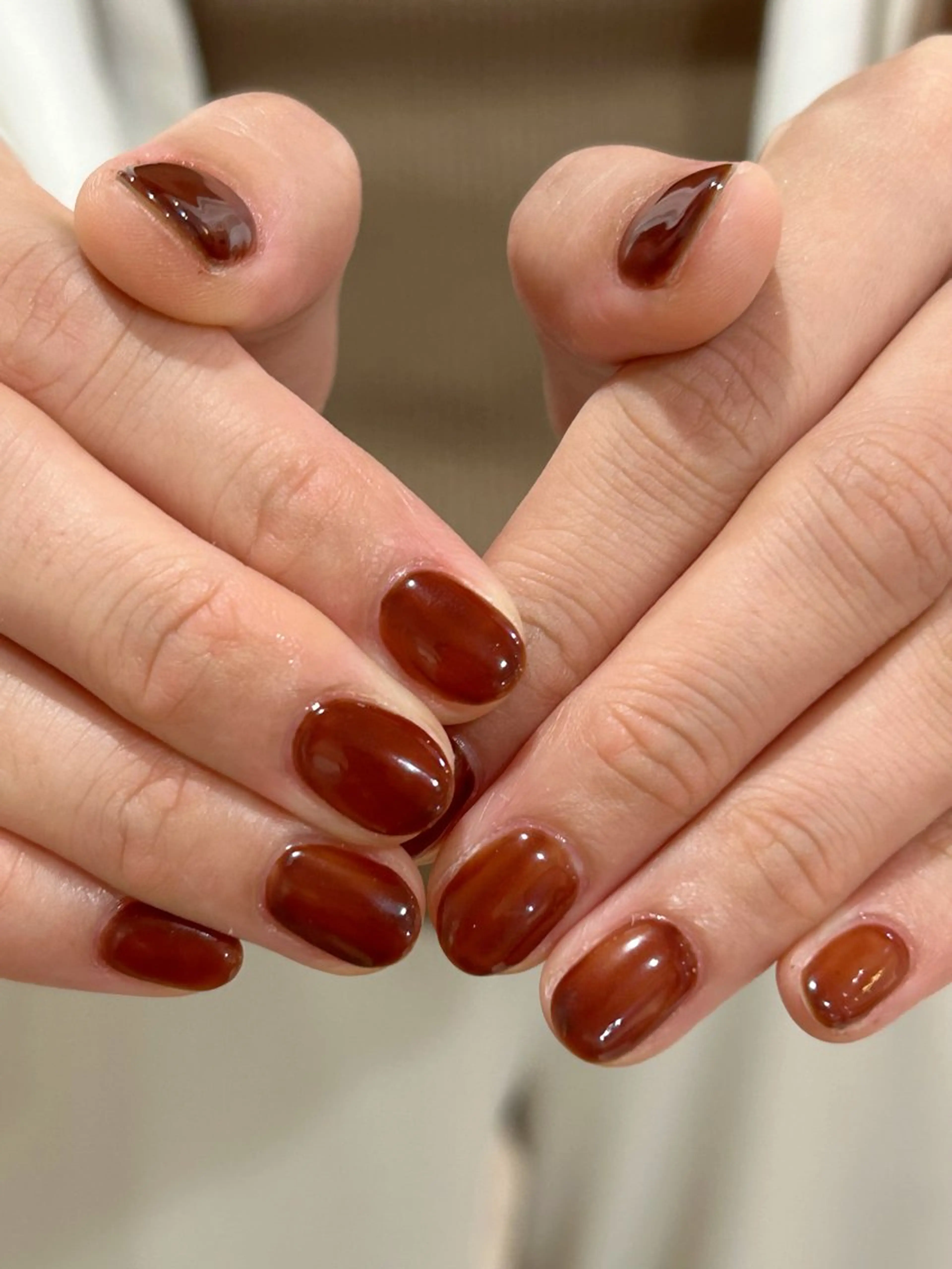 ネイル ブラウン シンプルネイル Bianca栄店 はるなのネイルデザイン