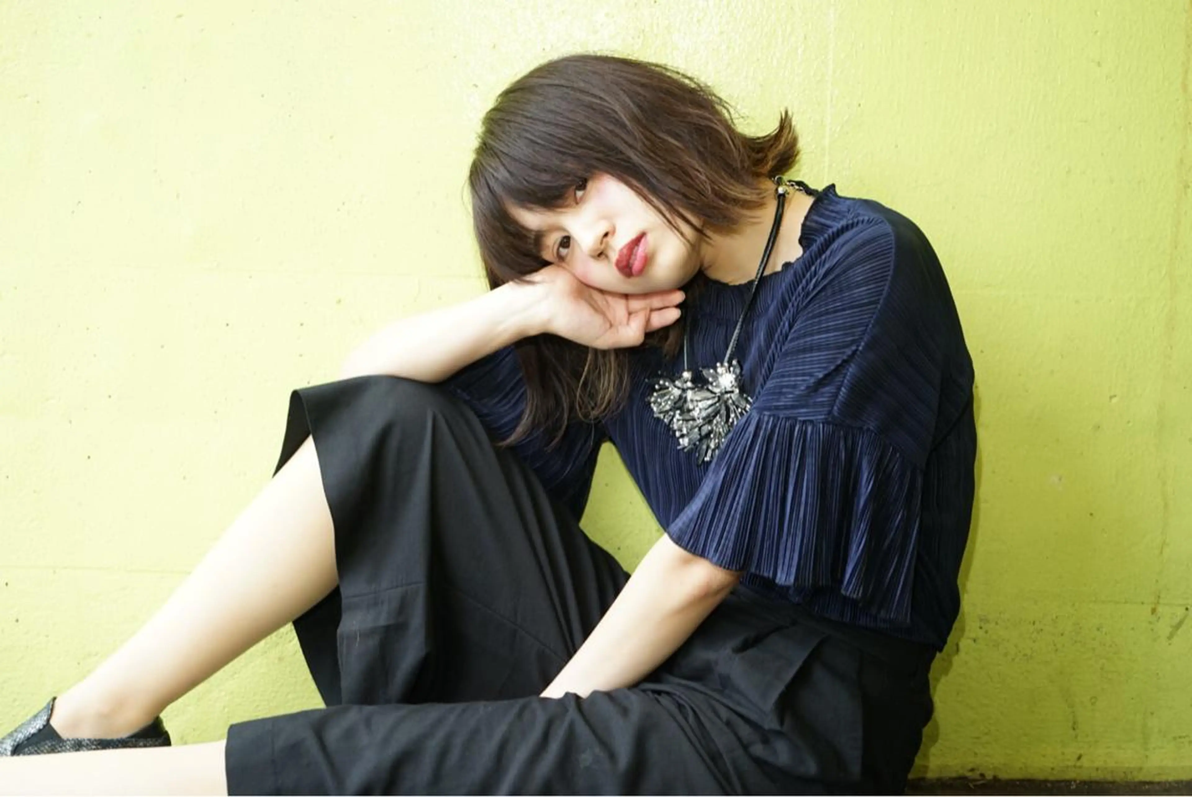 ミディアム カラー 加藤 あやみのヘアスタイル