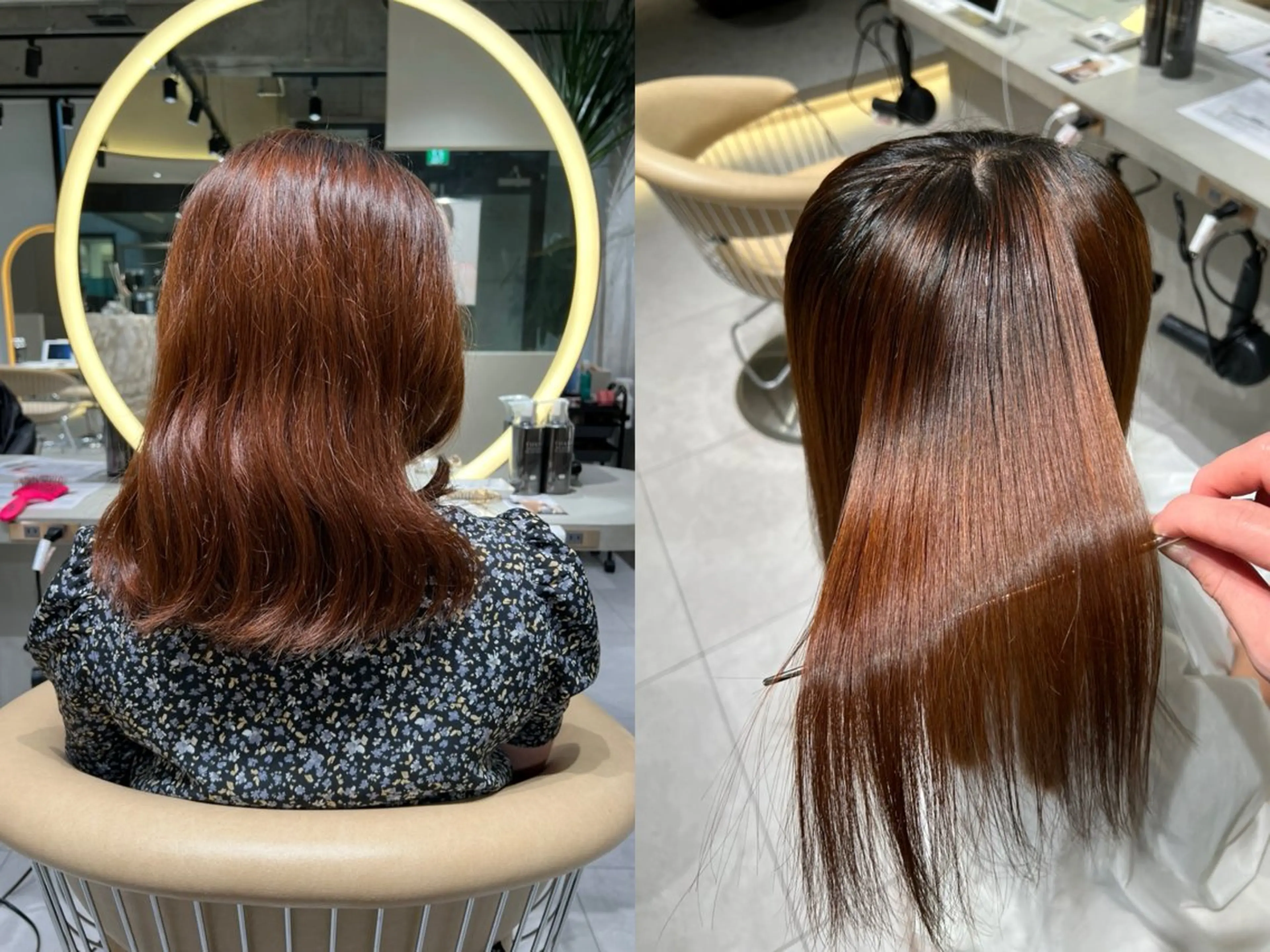 セミロング 縮毛矯正 トリートメント 谷川が作る熊本1🥇 レイヤーカットのヘアスタイル