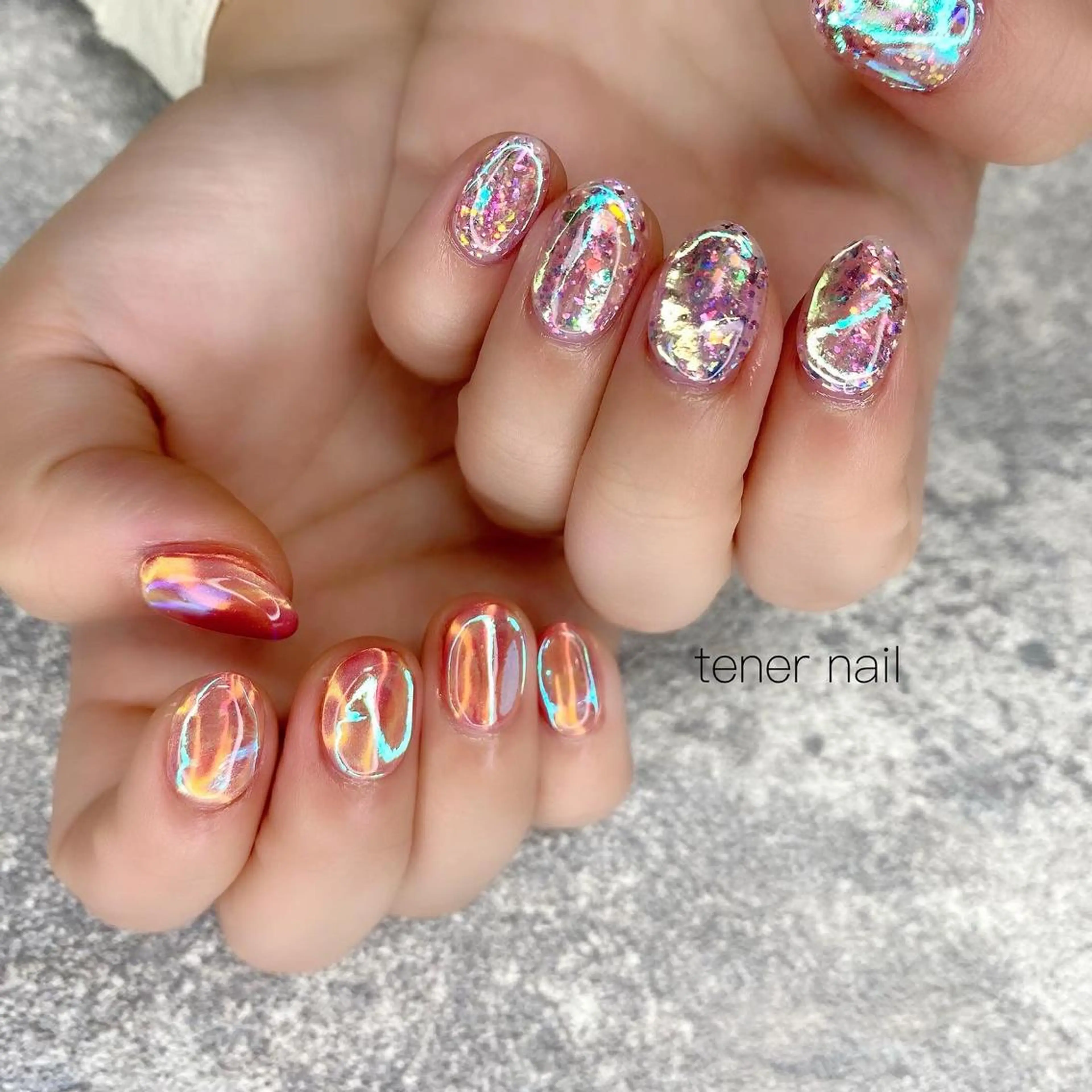 ネイル 氷ネイル・うるうるネイル テネルネイル tener nailのネイルデザイン