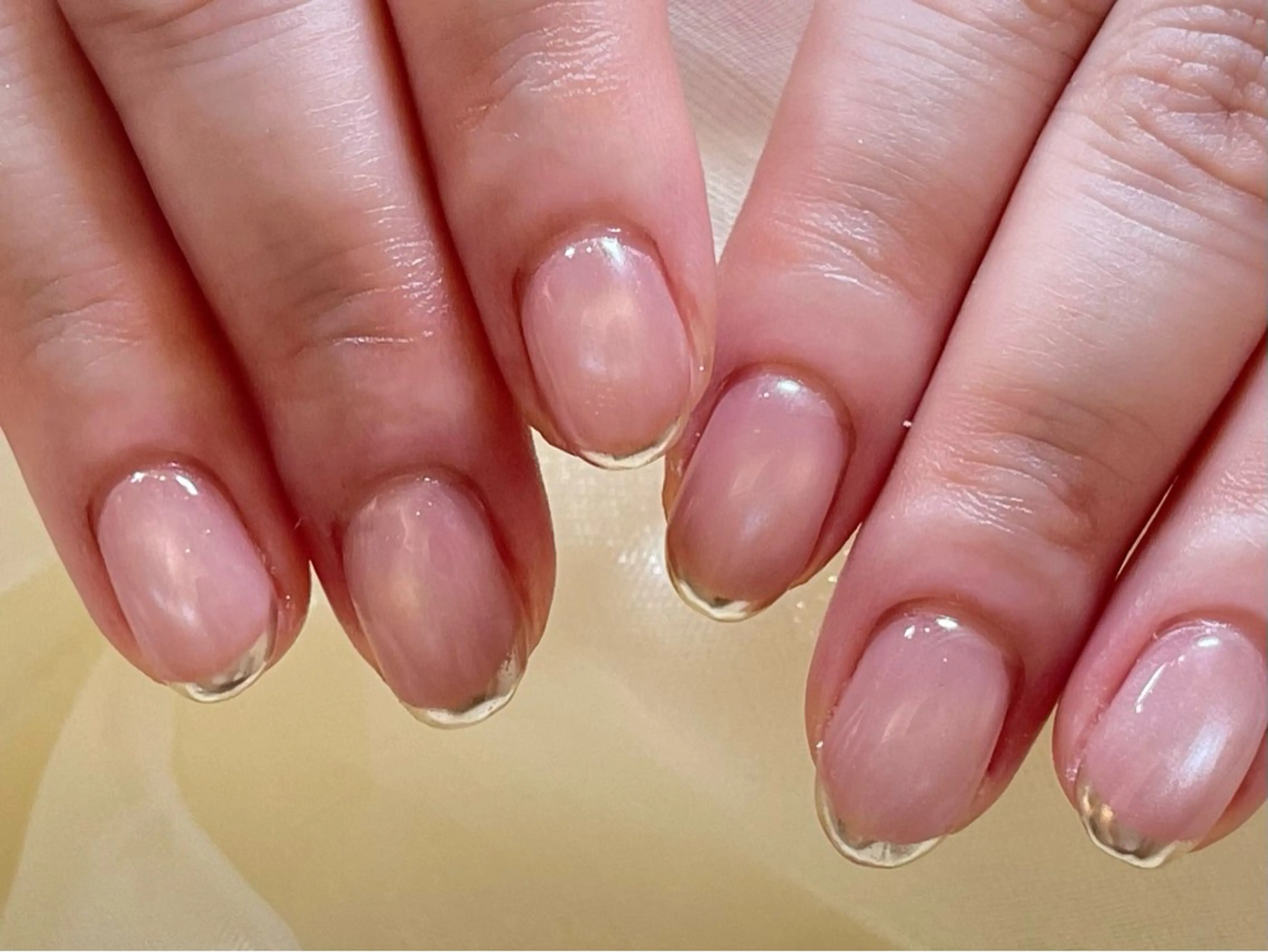 ネイル フレンチネイル ガーリー ガラスフレンチ 韓国ネイル ロングネイル Venus nail チップ長さだし専門店のネイルデザイン