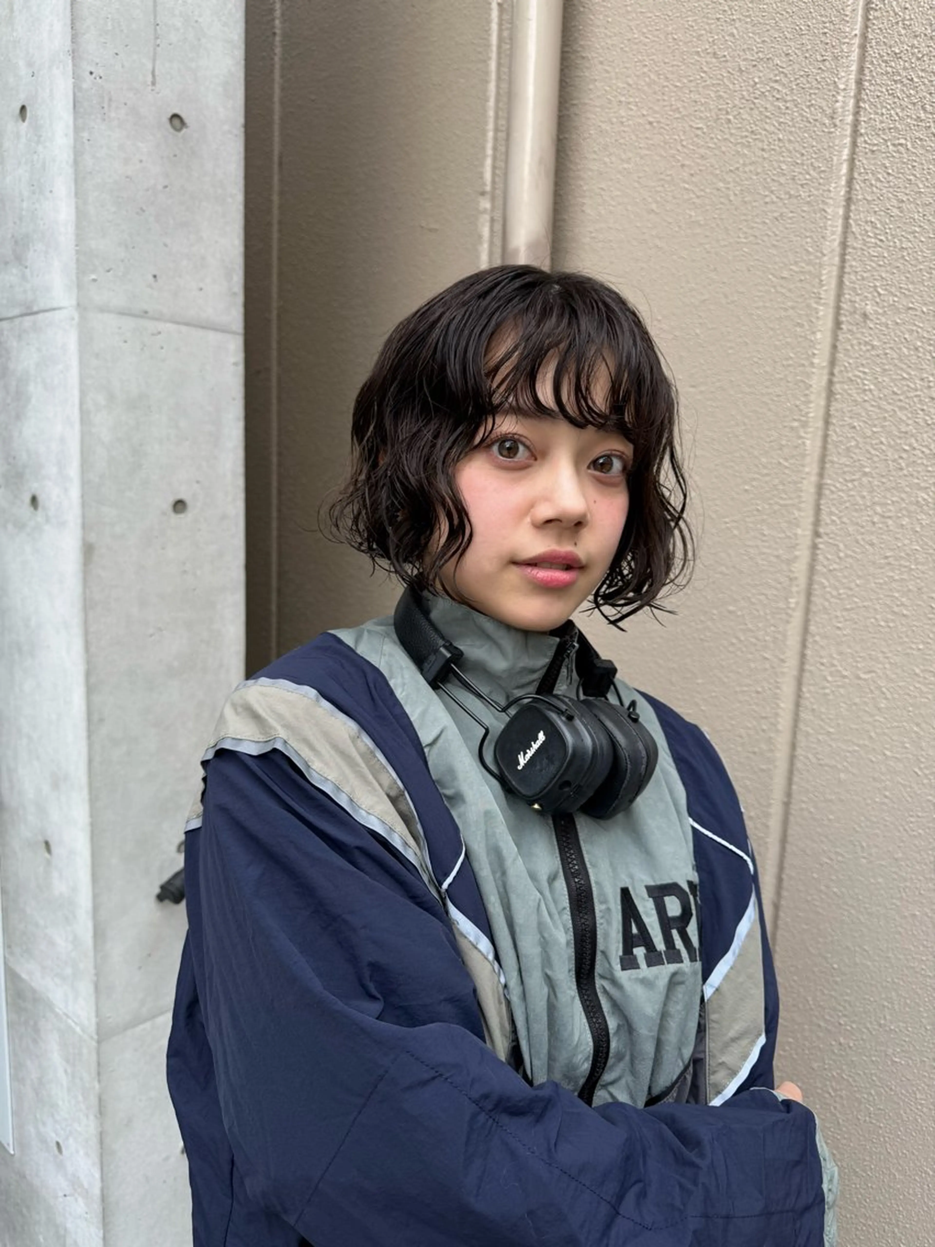 ミディアム パーマ ミディアムパーマ ボブ 葵 音のヘアスタイル