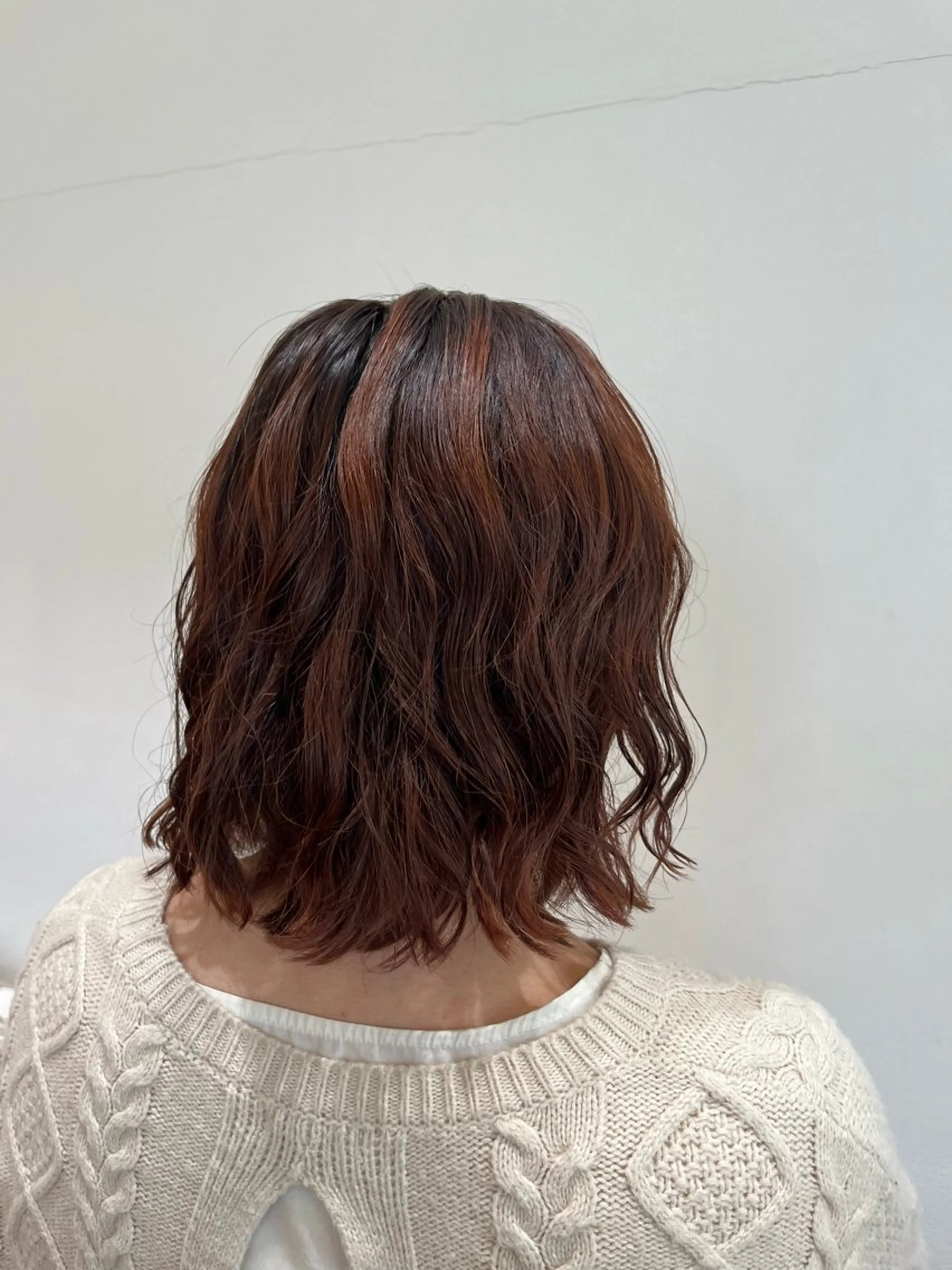 ミディアム パーマ ミディアムパーマ ボブ 暖色カラー/ダブル カラー/名古屋/辻のヘアスタイル