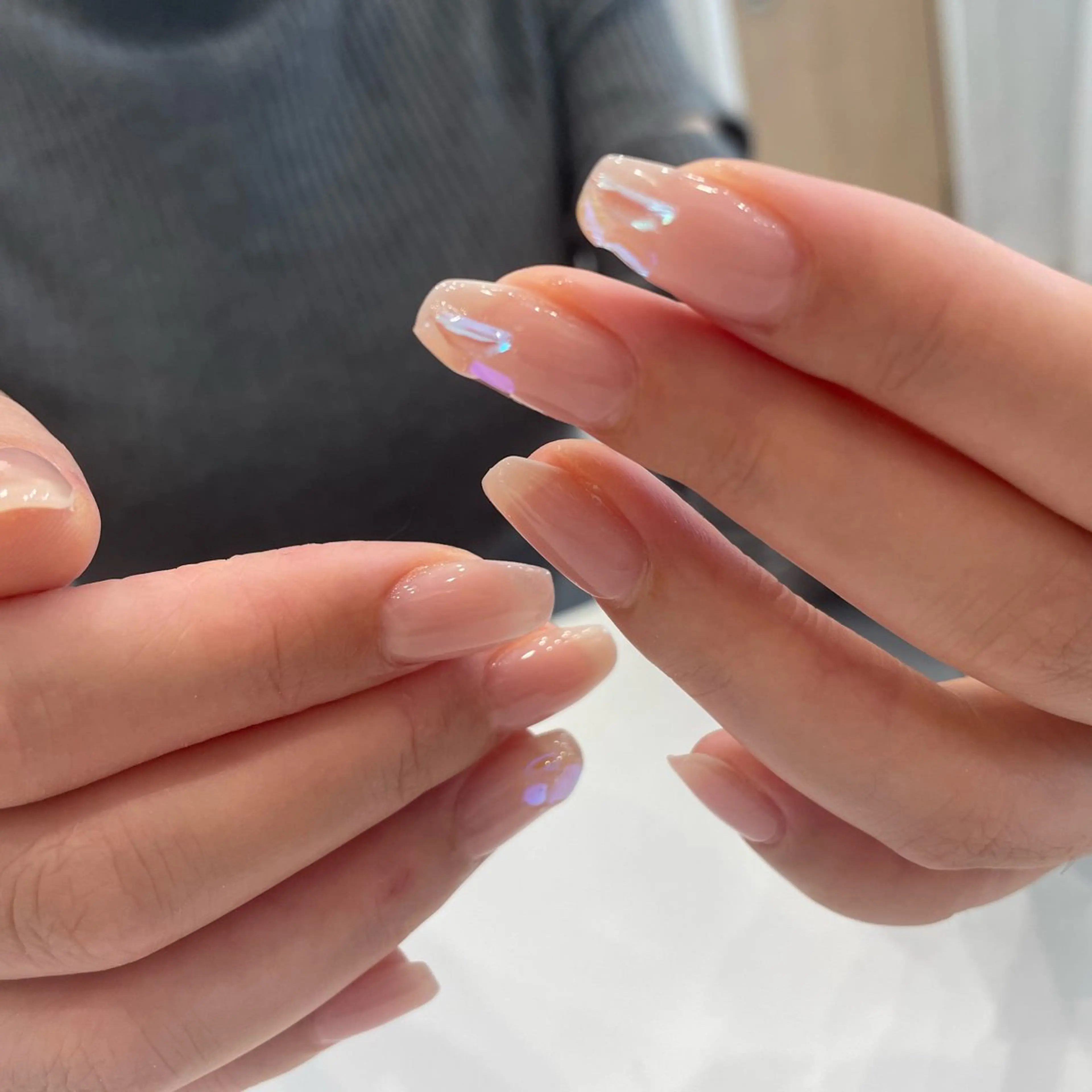 ネイル 氷ネイル・うるうるネイル ストーンネイル ワンホンネイル ハンドネイル 韓国ネイル🎀 H nail 碧のネイルデザイン