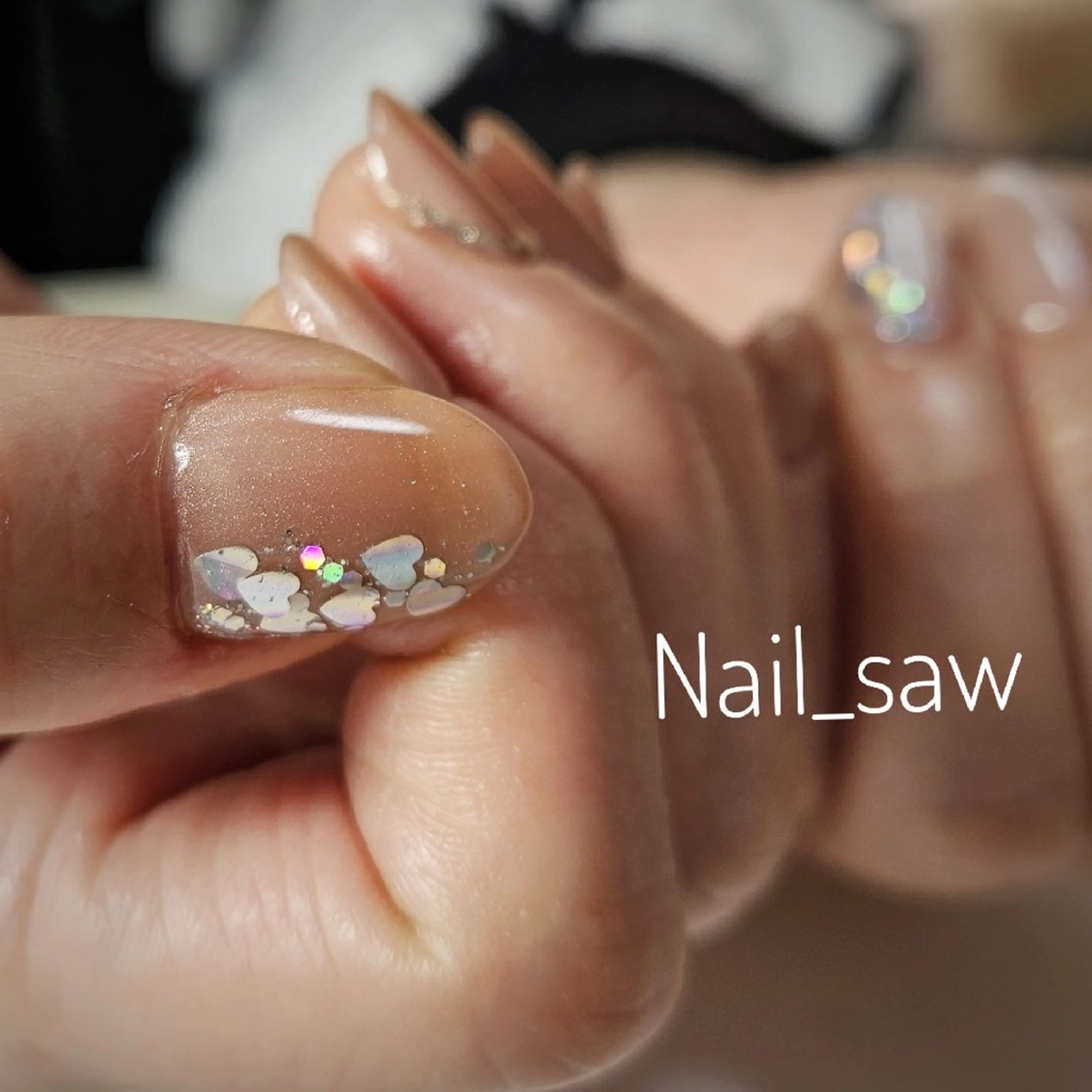 ネイル ハート マグネットネイル ハンドネイル Y. Saoriのネイルデザイン