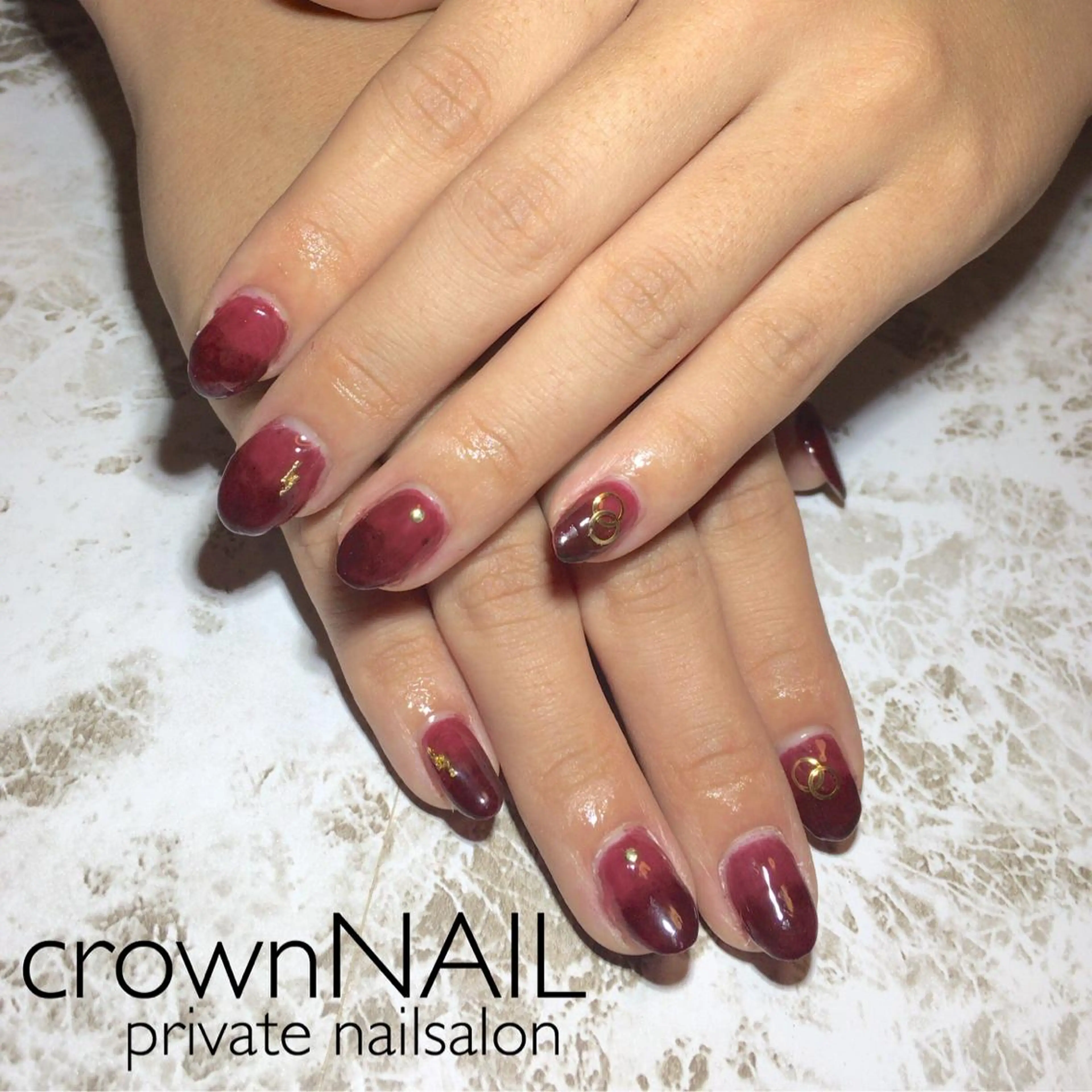 ネイル ボルドー グラデーション ensowa✱laf NAILのネイルデザイン