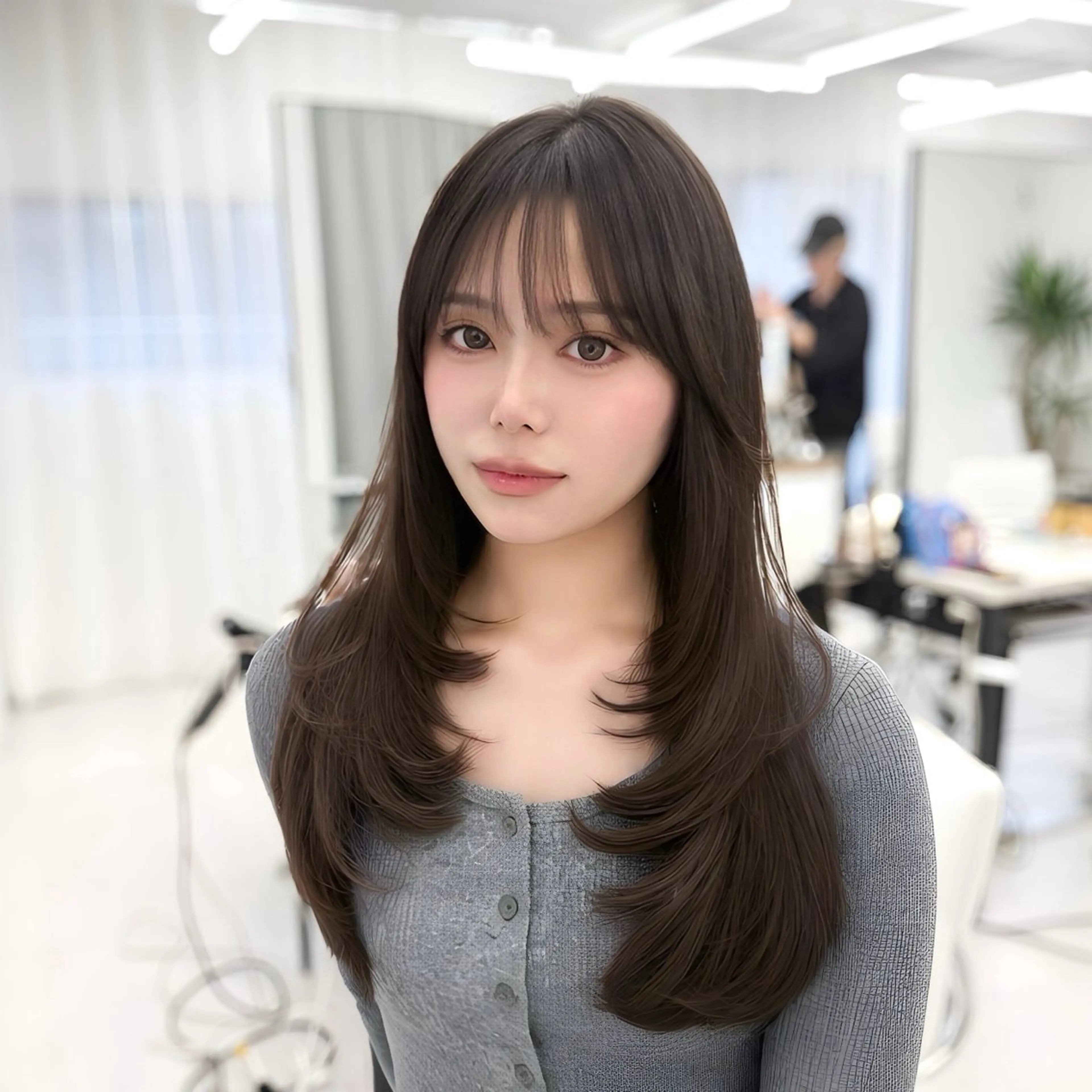 ロング カラー くびれヘア 髪質改善 韓国風ヘア レイヤーカット 似合わせカット カット ヘアカラー トリートメント 韓国ヘア🇰🇷× 髪質改善🫧テルのヘアスタイル