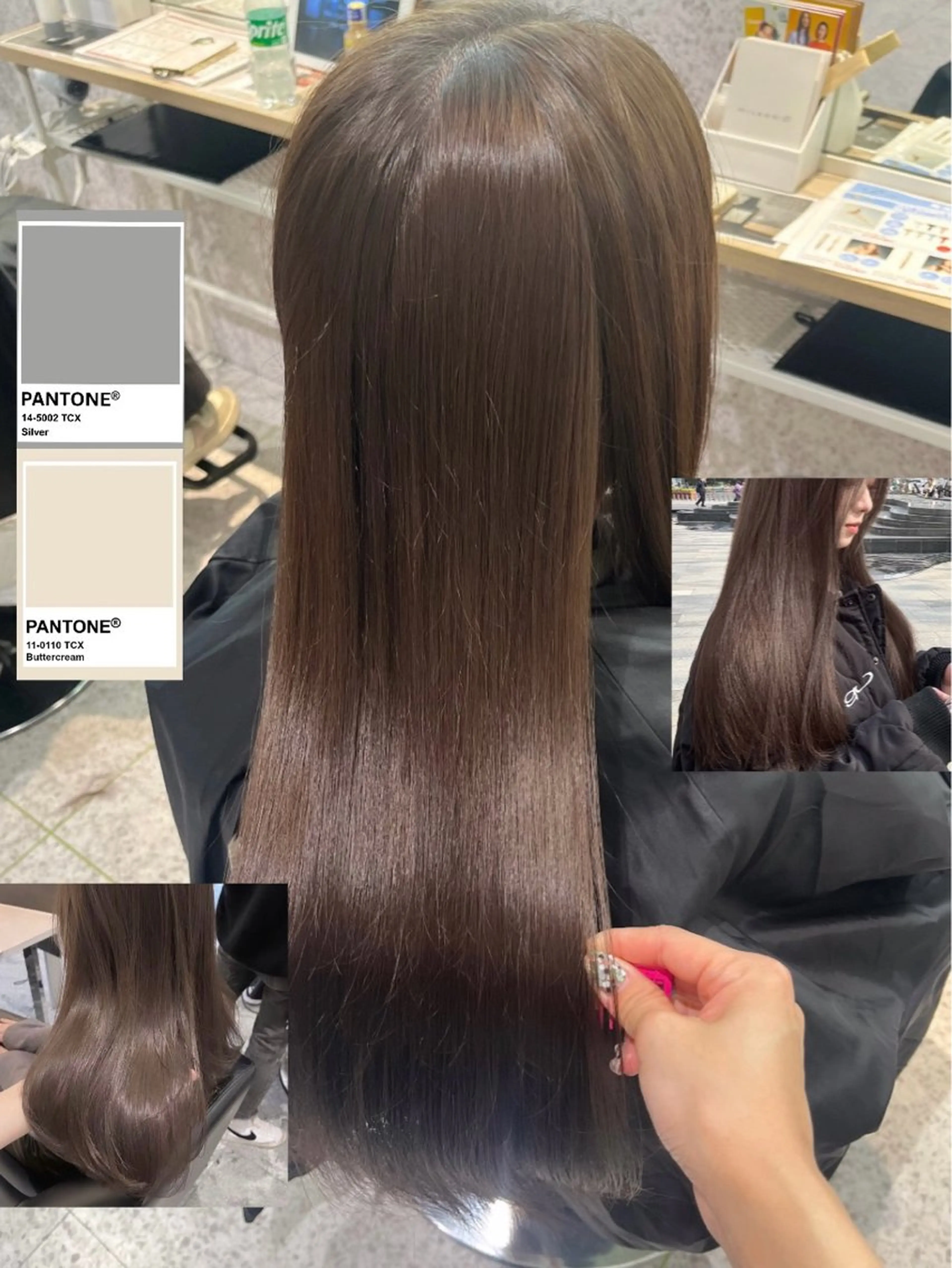 ロング カラー ベージュカラー ブリーチ 透明感カラー ダブルカラー グレージュ ヘアカラー トリートメント 髪質改善&艶カラー/ ほんだあみ (♡)のヘアスタイル