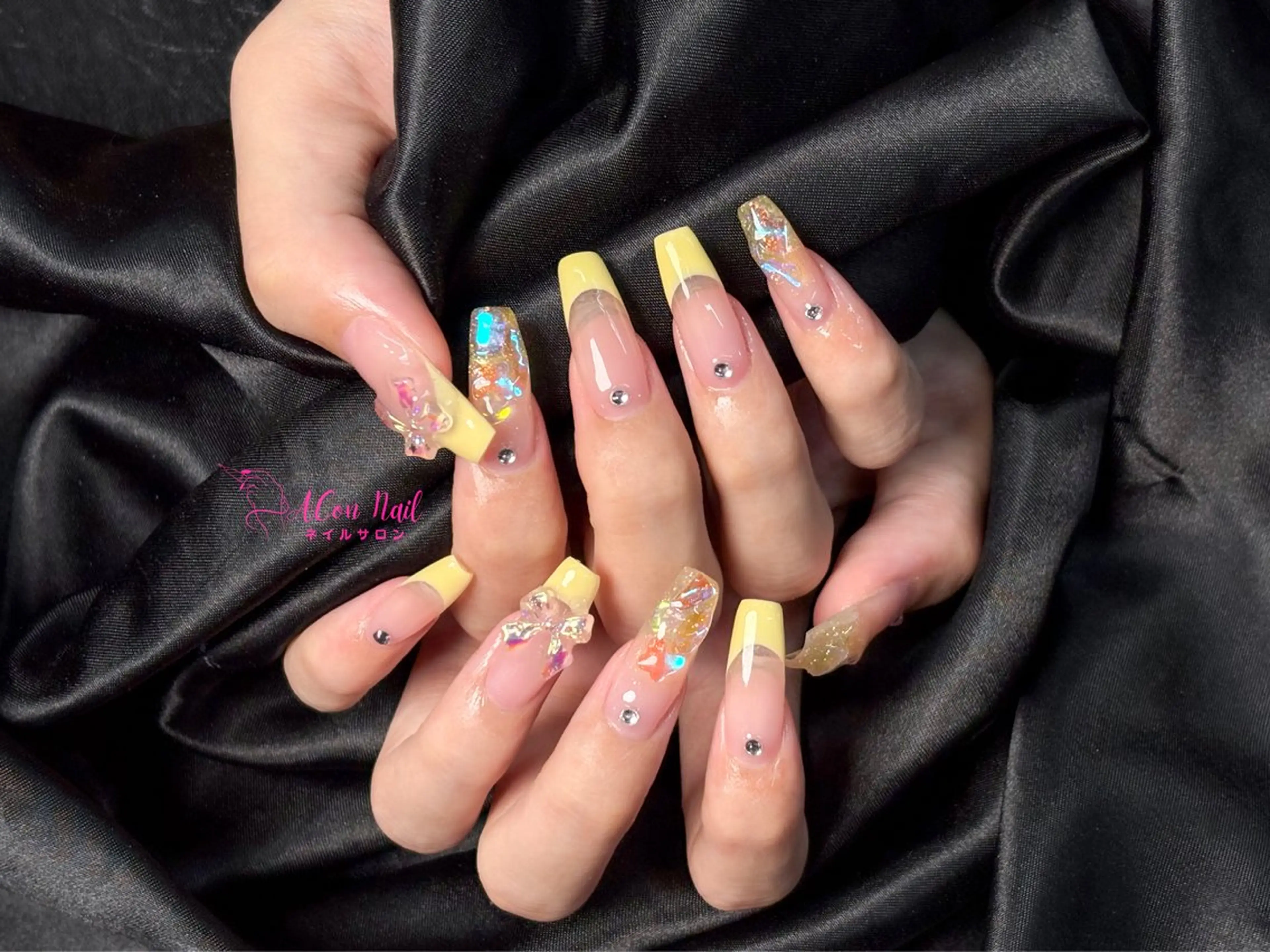 ネイル 桜ネイル 長さ出し フラワーネイル フレンチネイル ジェルネイル ハンドネイル AConNailSalon所属・ACon NailSalonのネイルデザイン