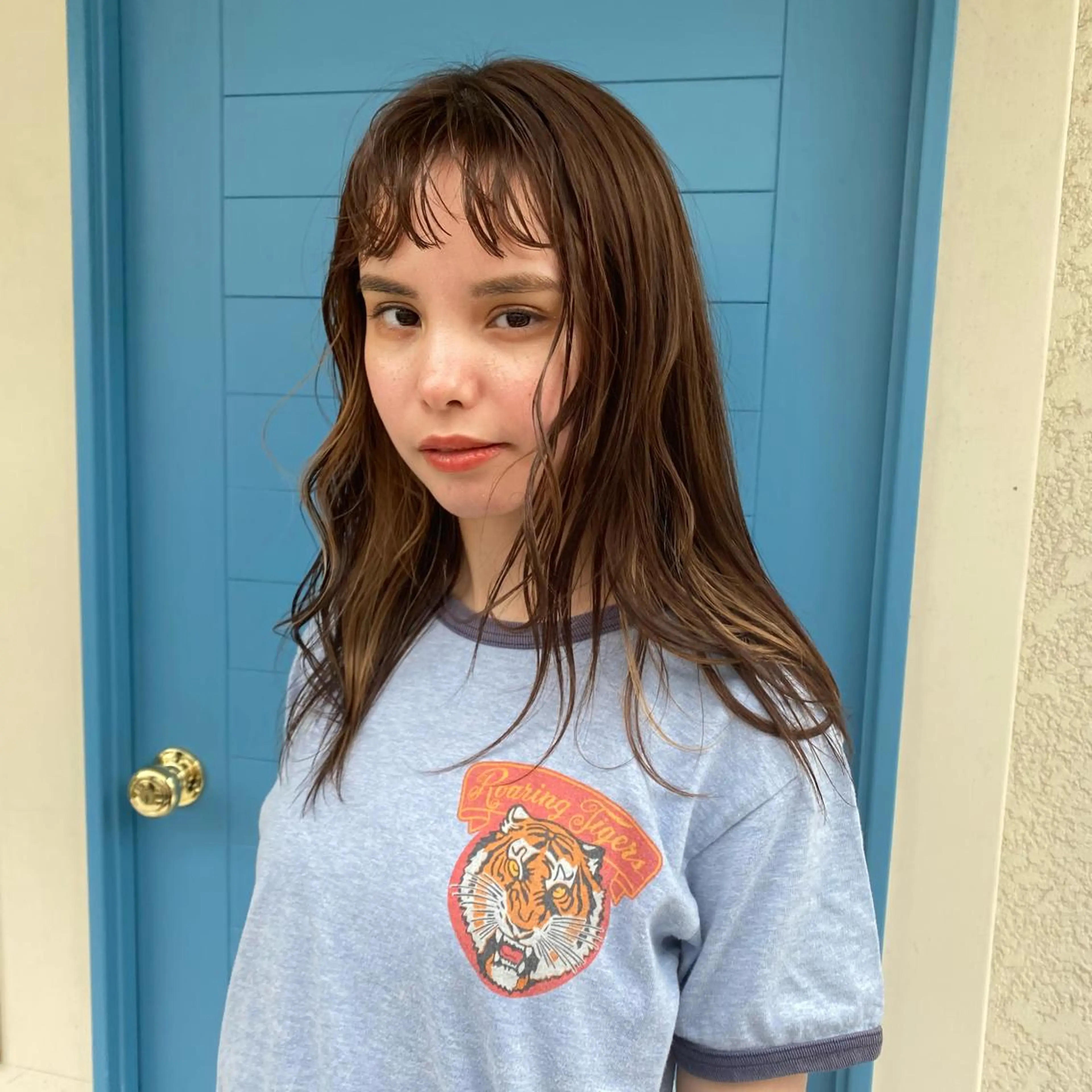 セミロング カラー ベージュカラー ブリーチ 透明感カラー ブリーチなしカラー ヘアカラー ミルクティーベージュ 🩰🤎miharuのヘアスタイル