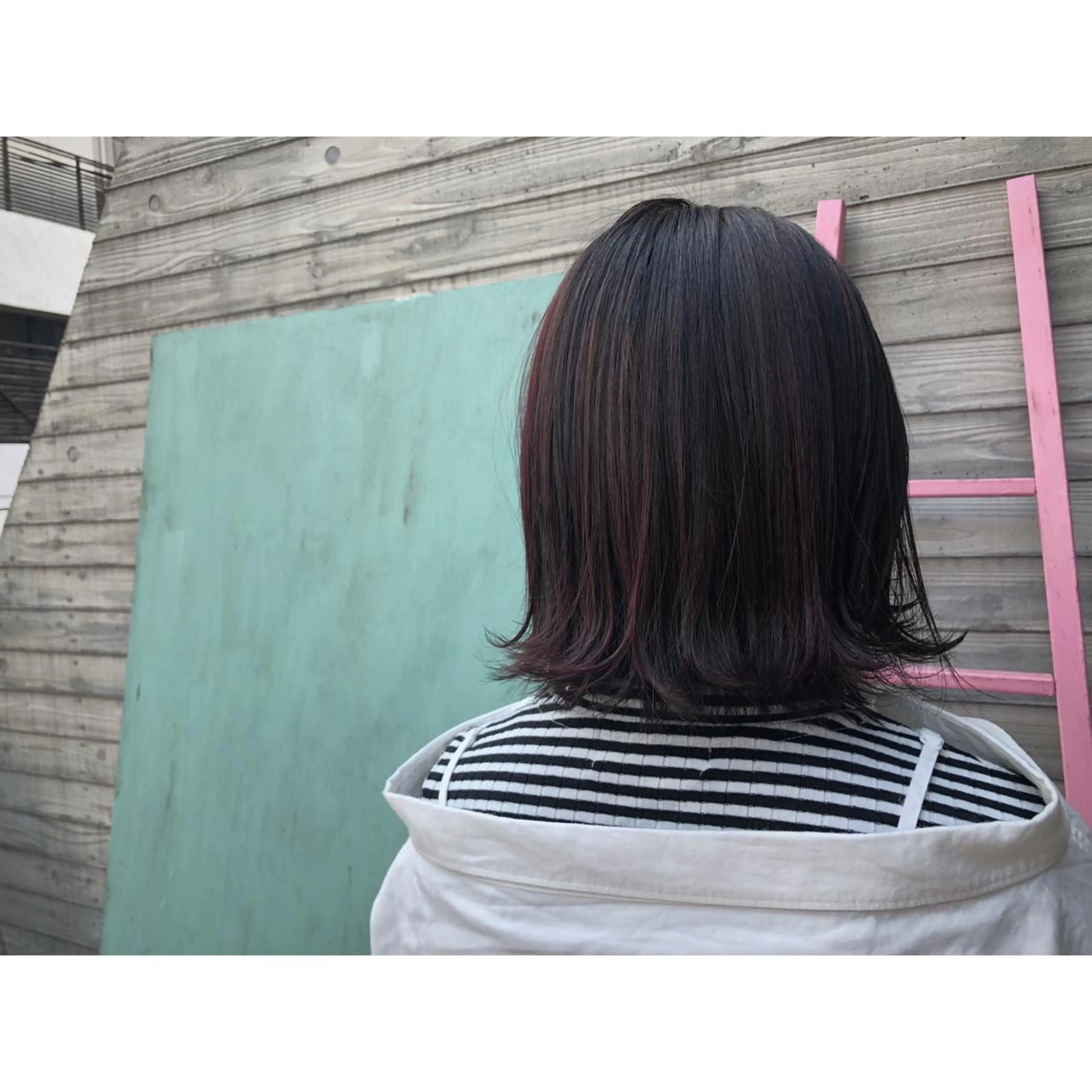 ミディアム カラー ヘアアレンジ 藤井 菜緒のヘアスタイル