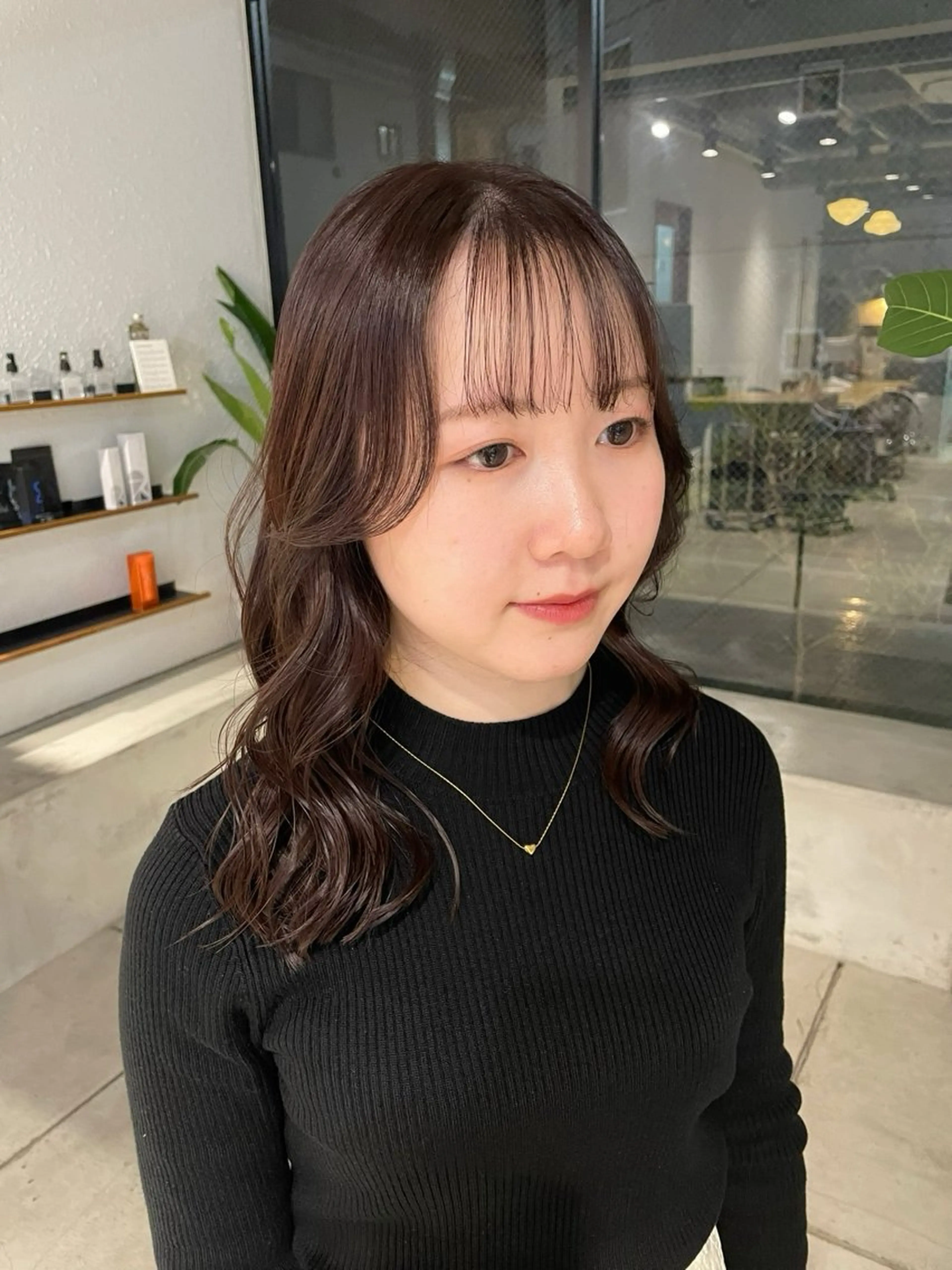 セミロング 顔周りカット ユウナ🎀レイヤー/ 暖色カラーのヘアスタイル