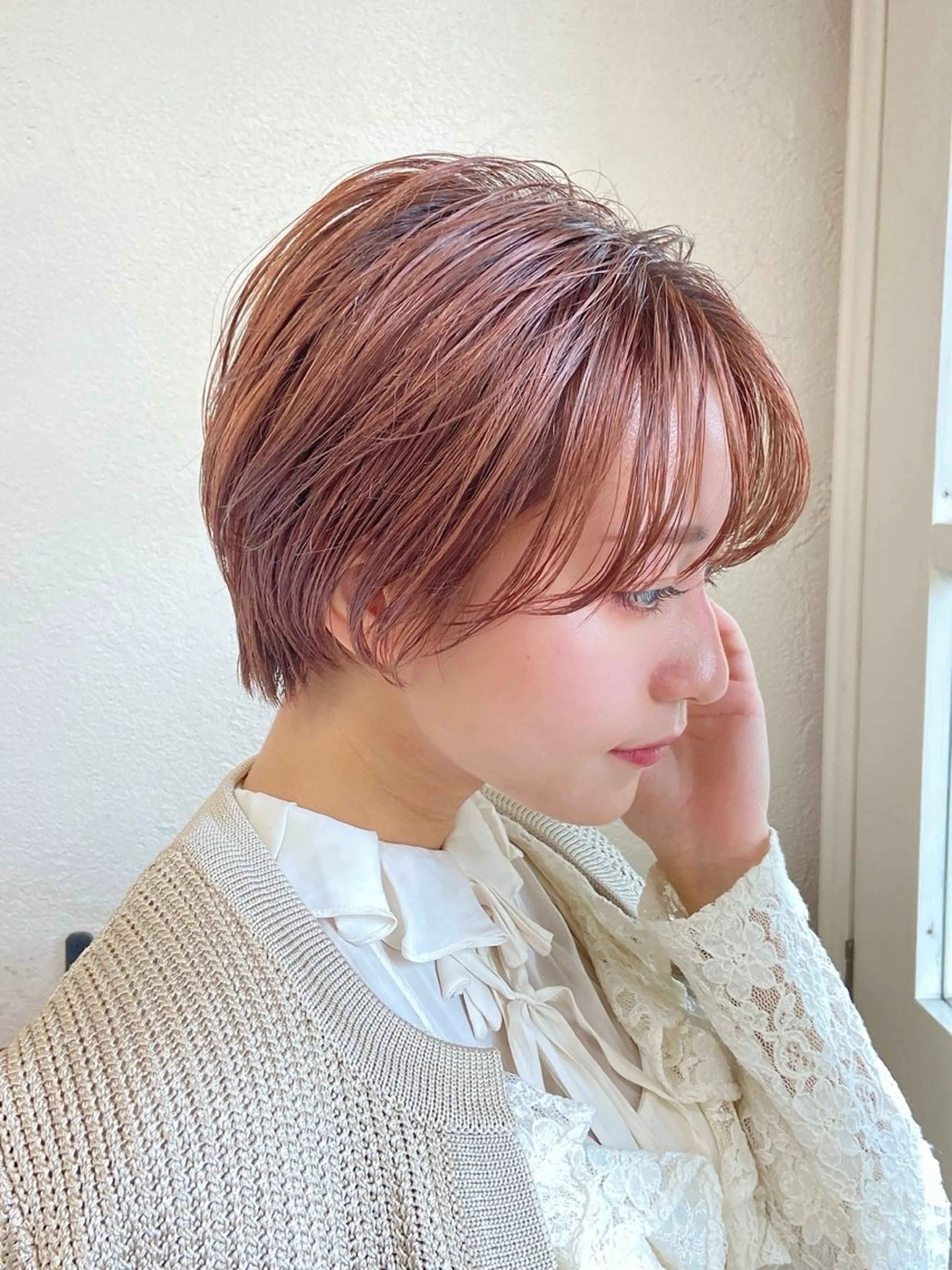 ショート カラー うる艶カラー× ハイトーン/miuのヘアスタイル