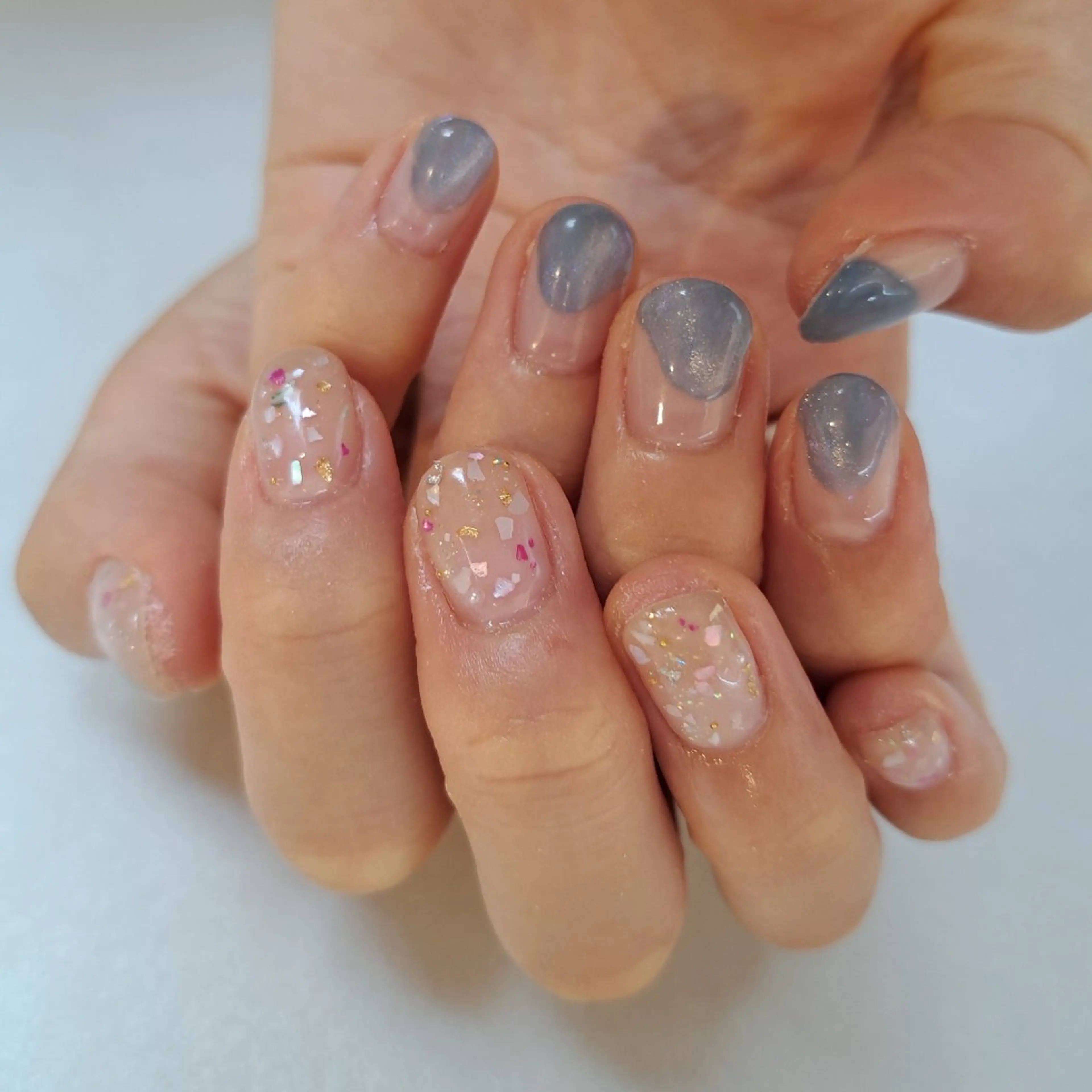 ネイル アートネイル ジェルネイル マグネットネイル 持ち込み ぷっくりネイル ハンドネイル Nail mood デザイン持ち込みokのネイルデザイン