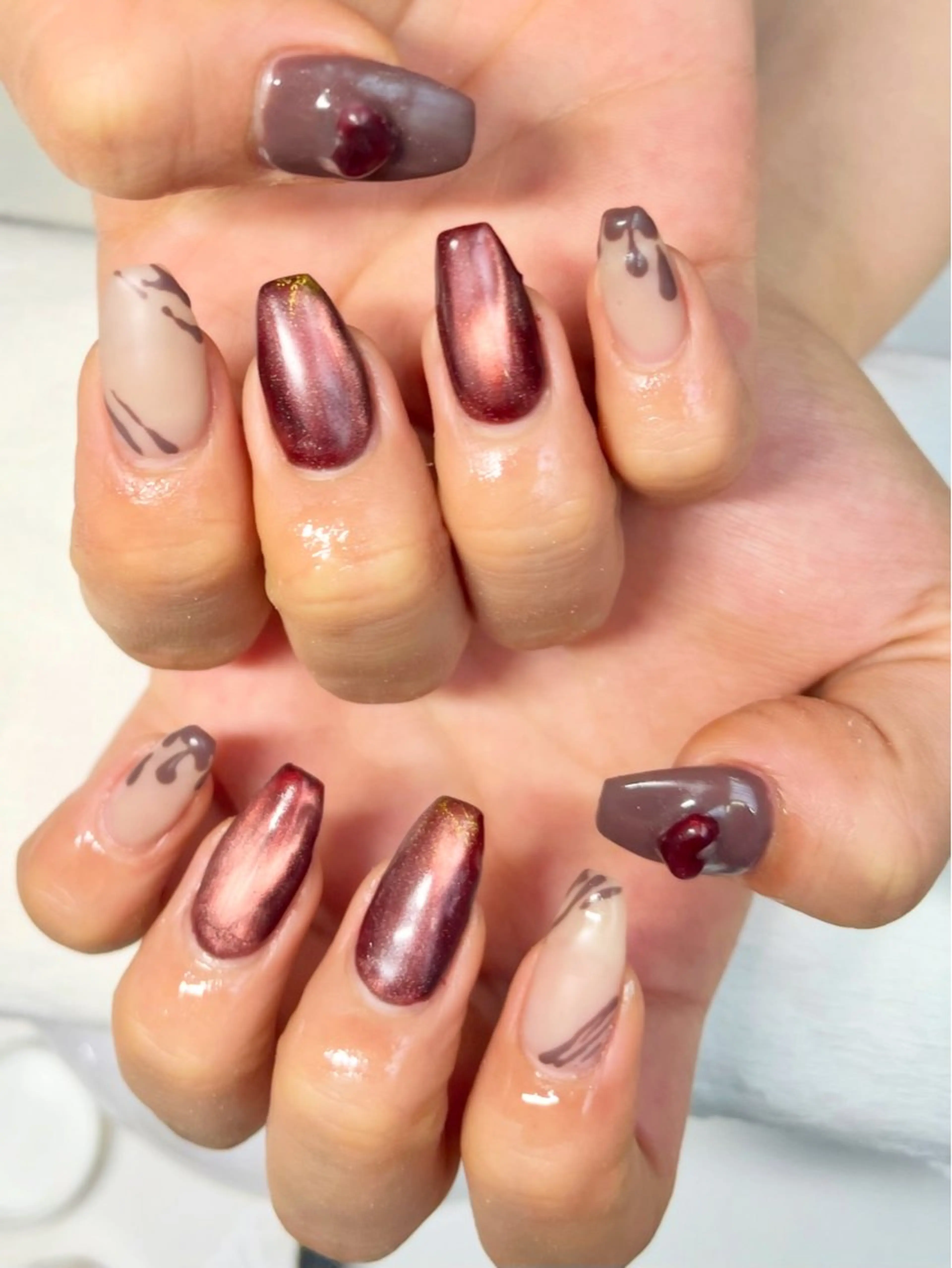 ネイル バレンタイン 新宿ネイルサロン ジェミディローサ所属・新宿ネイルサロン ジェミディローサのネイルデザイン