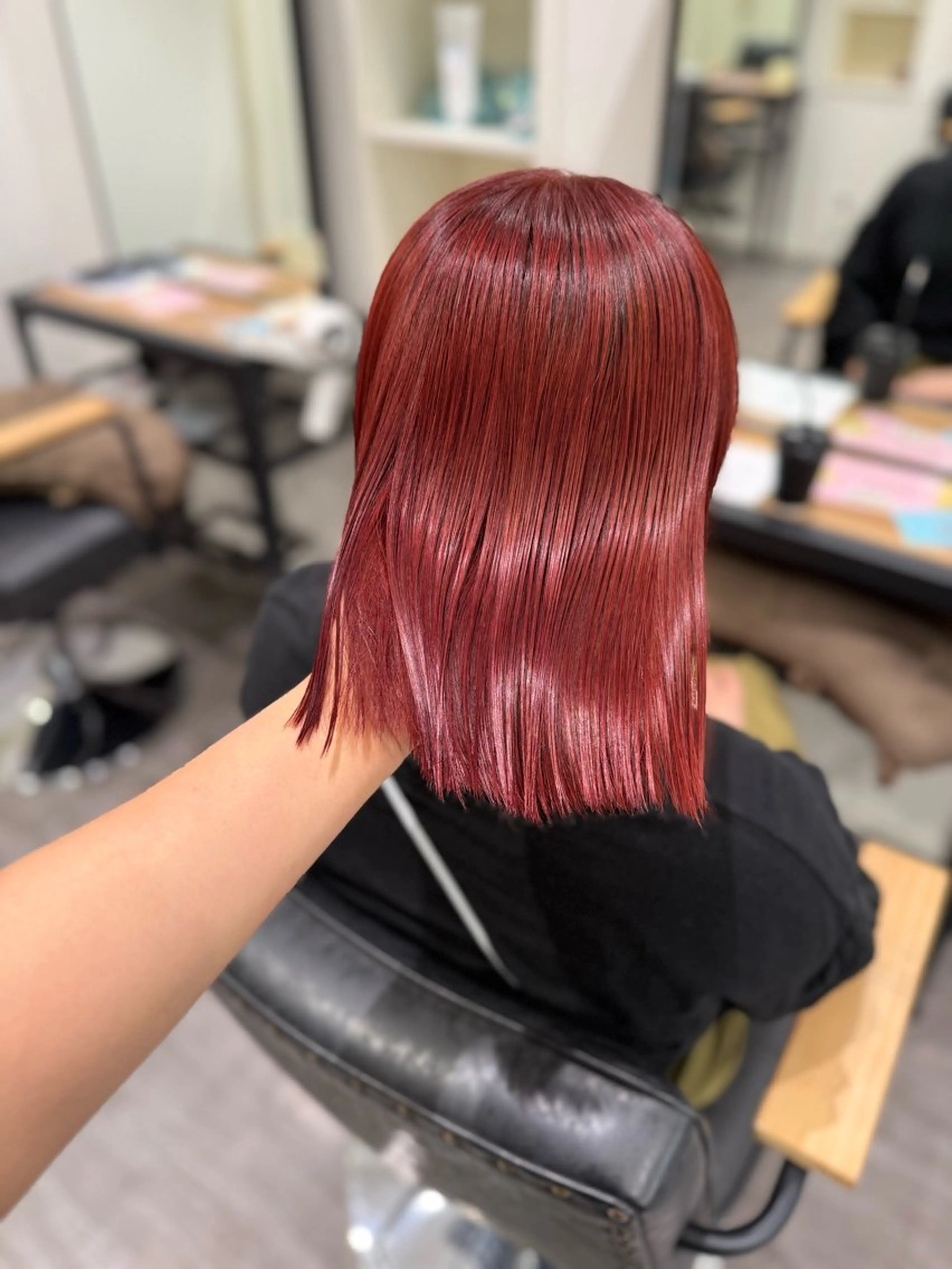 ミディアム カラー ブリーチ ダブルカラー ブリーチなしカラー オレンジ ピンクカラー ヘアカラー トリートメント 艶髪レイヤー上田 紗也🇰🇷💗のヘアスタイル