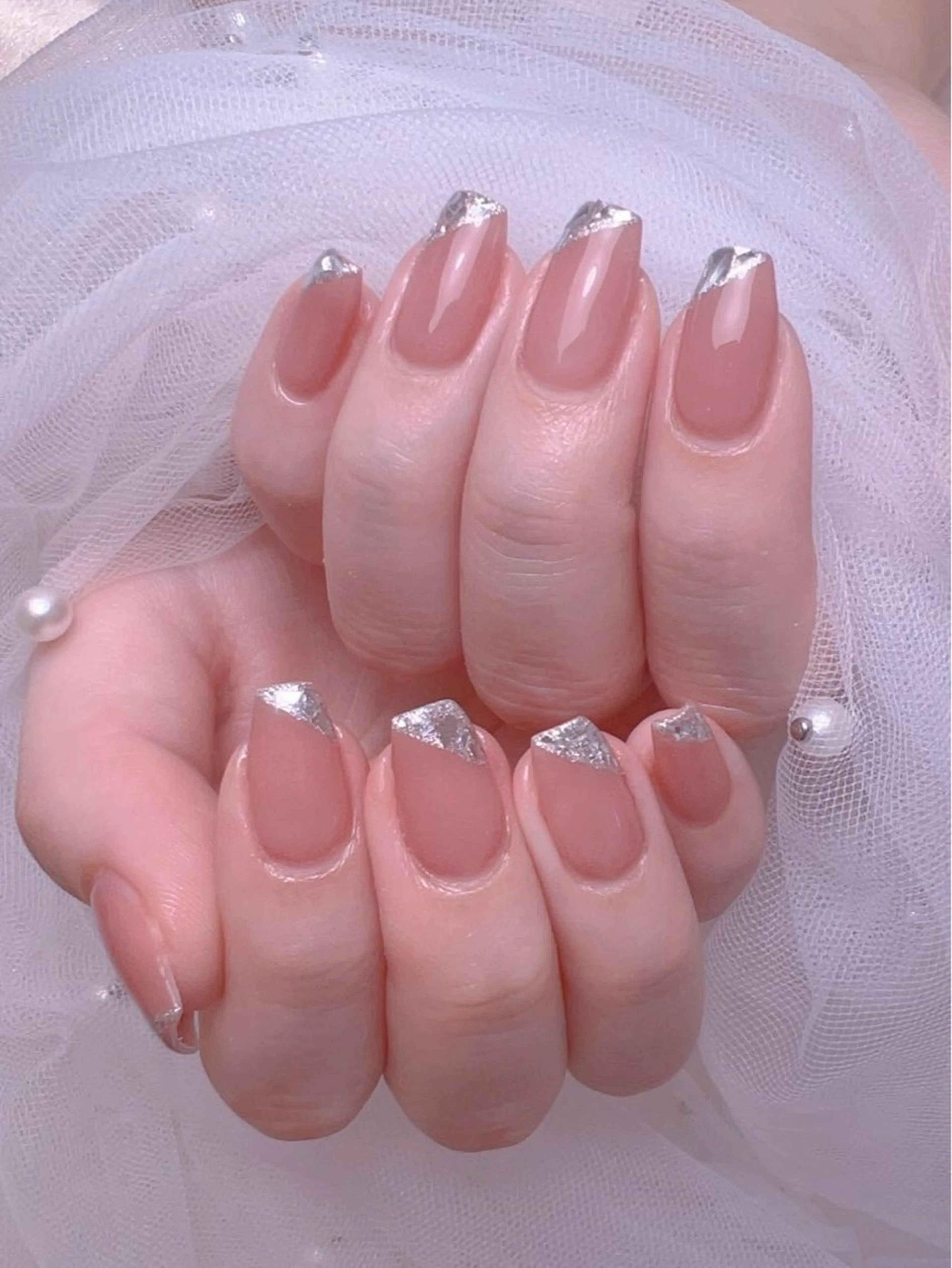 ネイル フレンチネイル ジェルネイル ハート 韓国ネイル マグネットネイル ハンドネイル ネイルサロン lotusのネイルデザイン