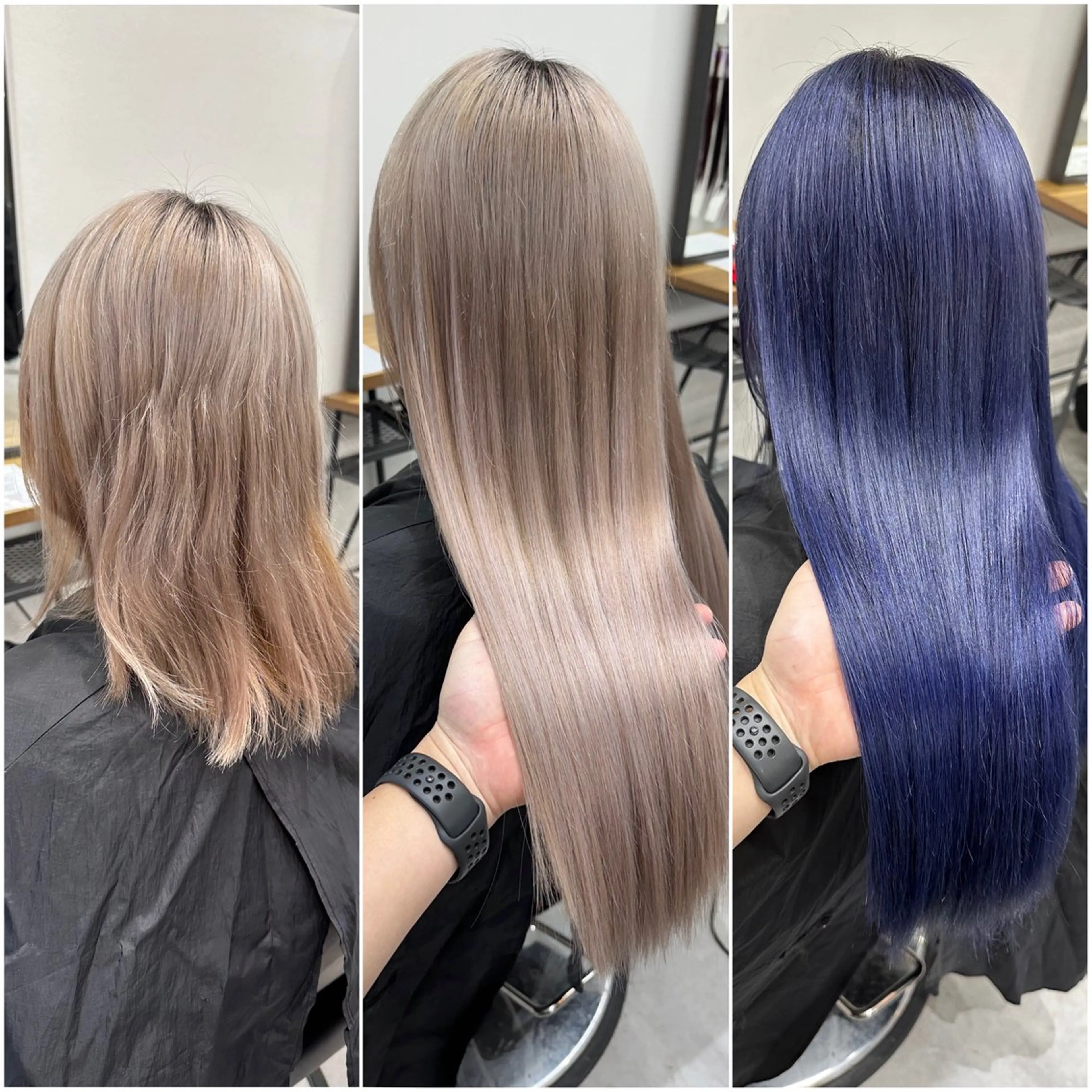 ロング カラー ブルーカラー ブルーバイオレット シルバー バイオレットカラー KEISUKE🐶 カラー✨エクステのヘアスタイル