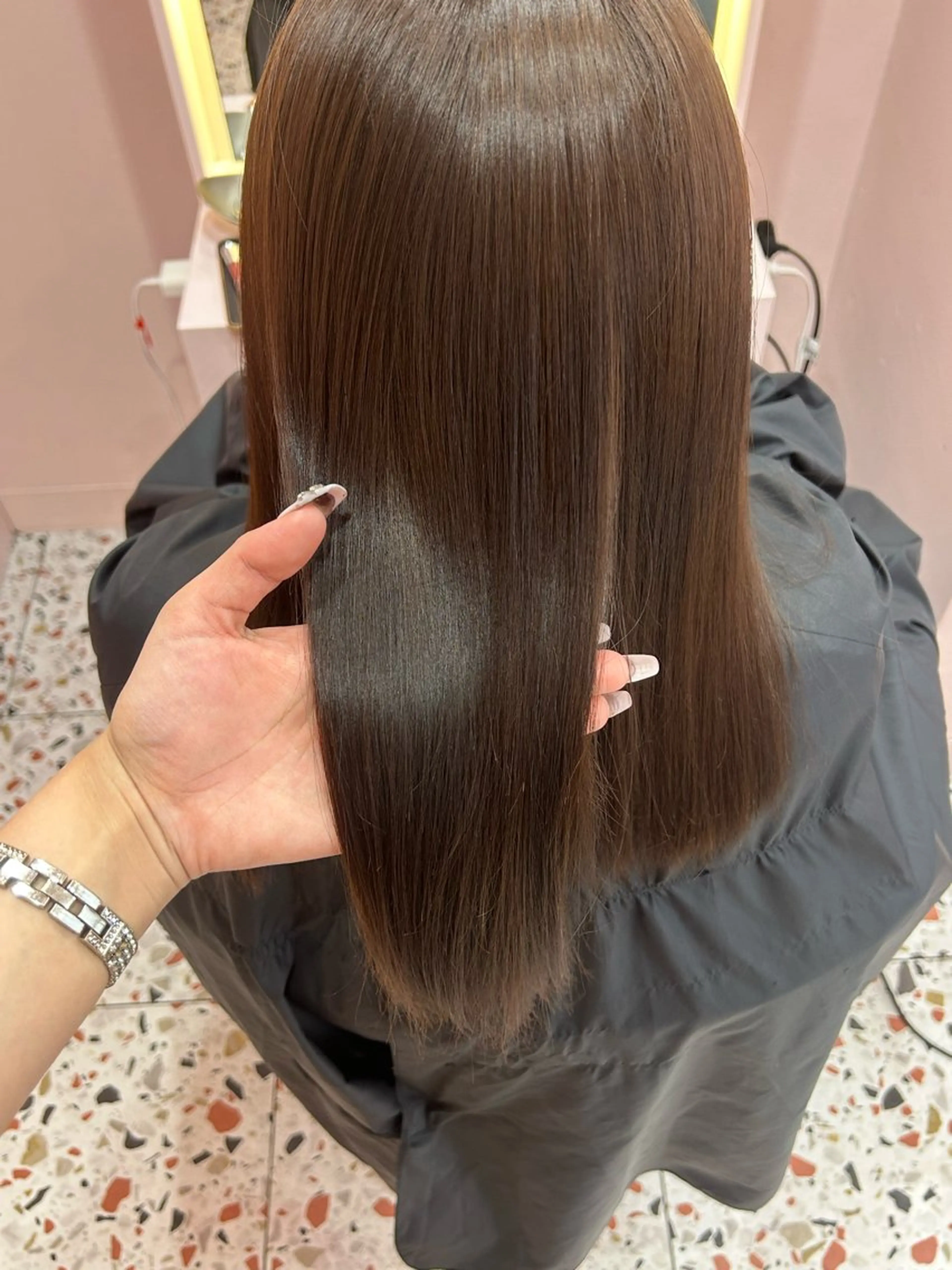 セミロング カラー ベージュカラー ブリーチ ダブルカラー ブリーチなしカラー 小顔カット カット ヘアカラー トリートメント 原宿／ワンホンヘア SAAYA🖤のヘアスタイル
