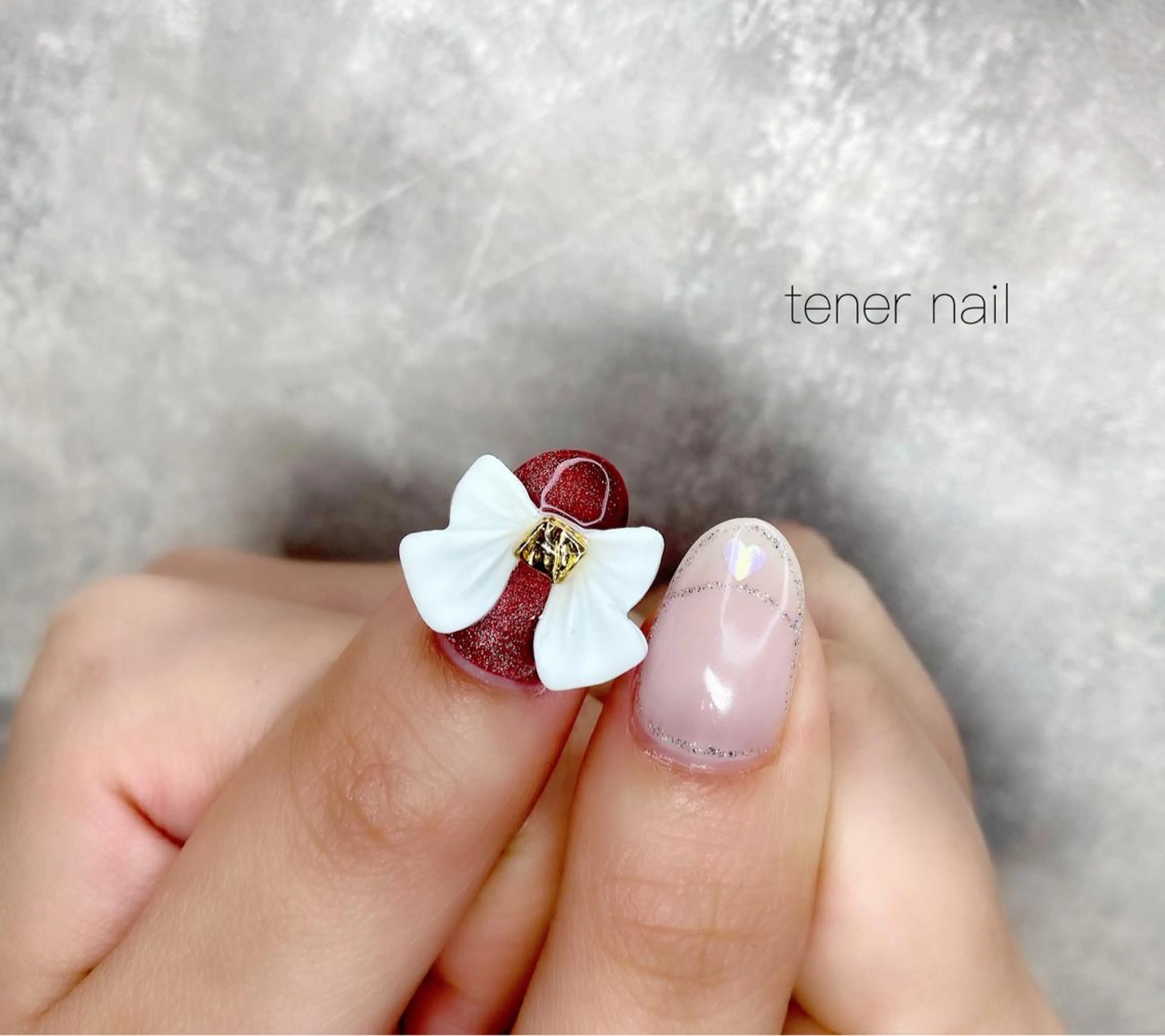 ネイル リボン テネルネイル tener nailのネイルデザイン