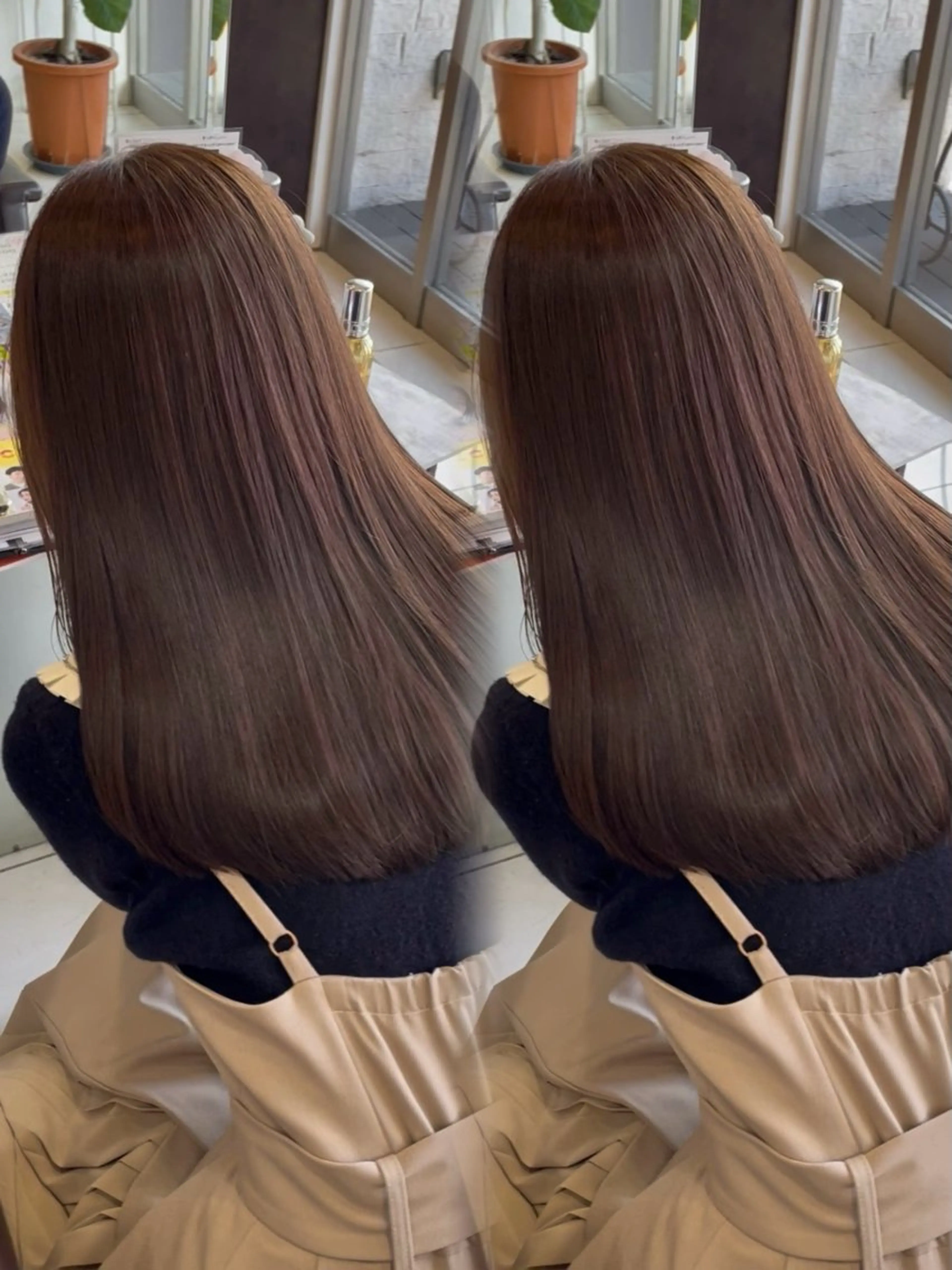 セミロング カラー 🤎韓国ヘア ベージュ まゆか🤎のヘアスタイル