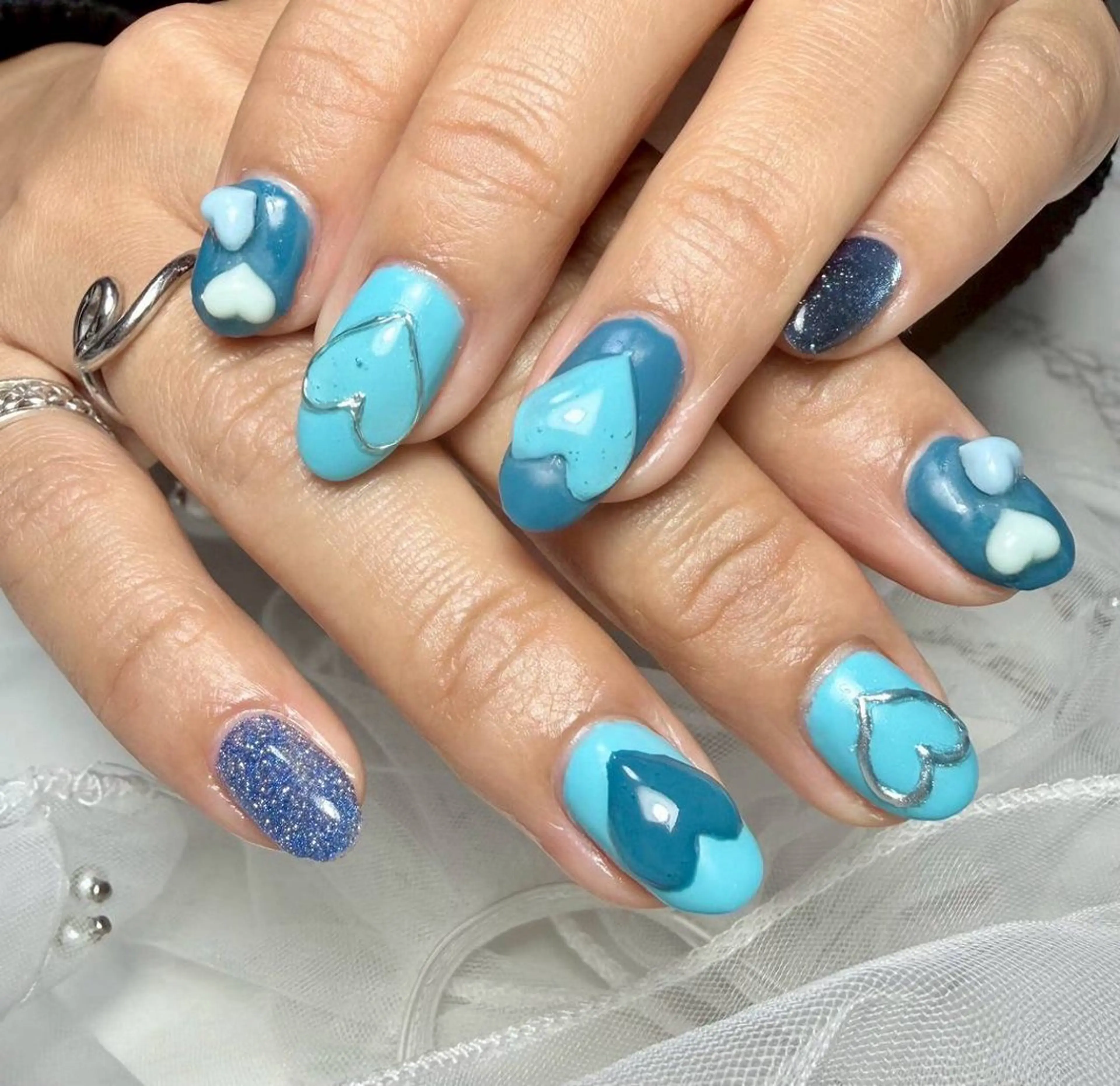 ネイル アートネイル チークネイル フラッシュネイル フラッシュマグ フレンチネイル M.N_ nailのネイルデザイン