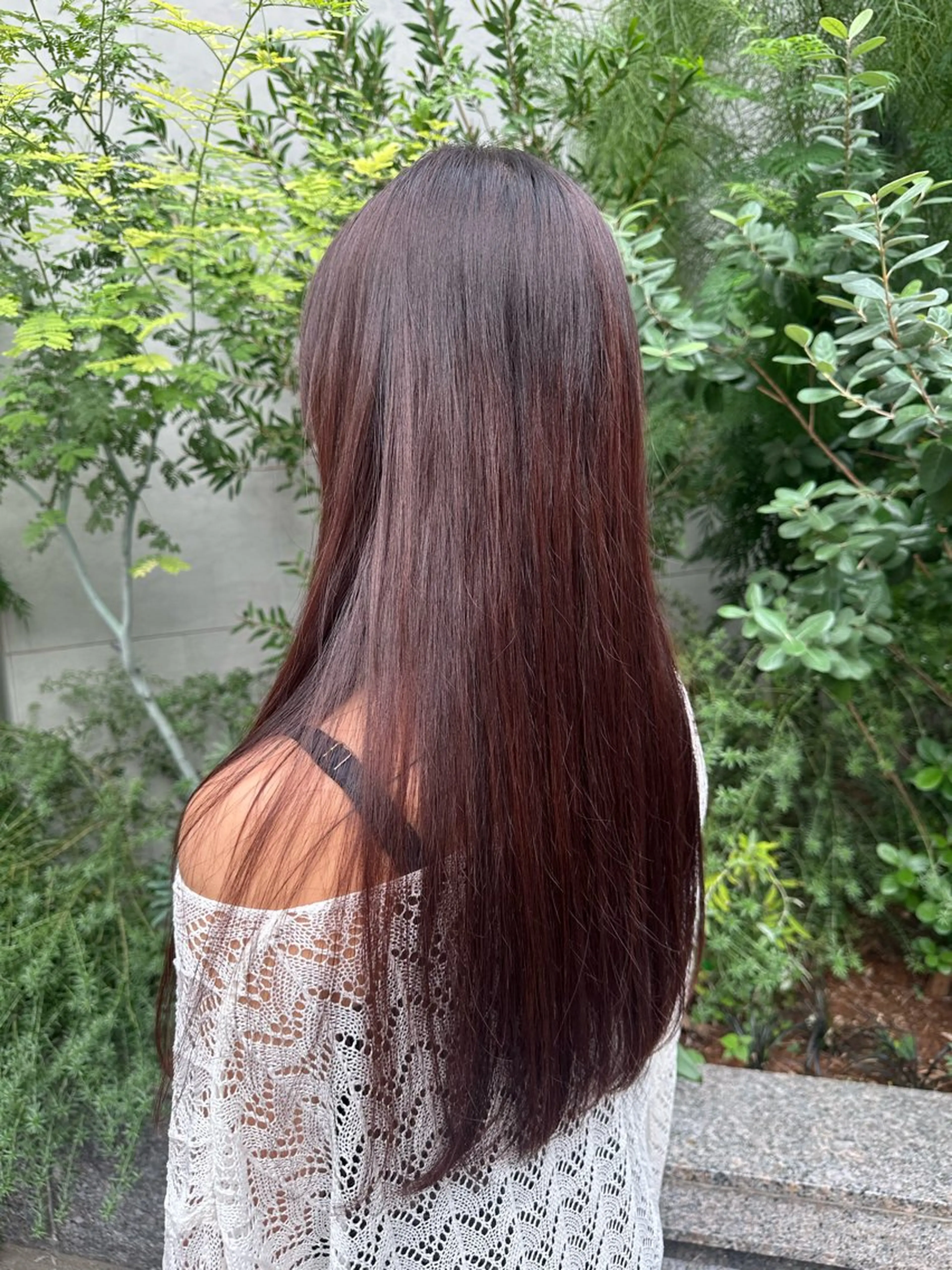 ロング カラー ヘアアレンジ タイトボブ個性派カラ ーAKANEのヘアスタイル