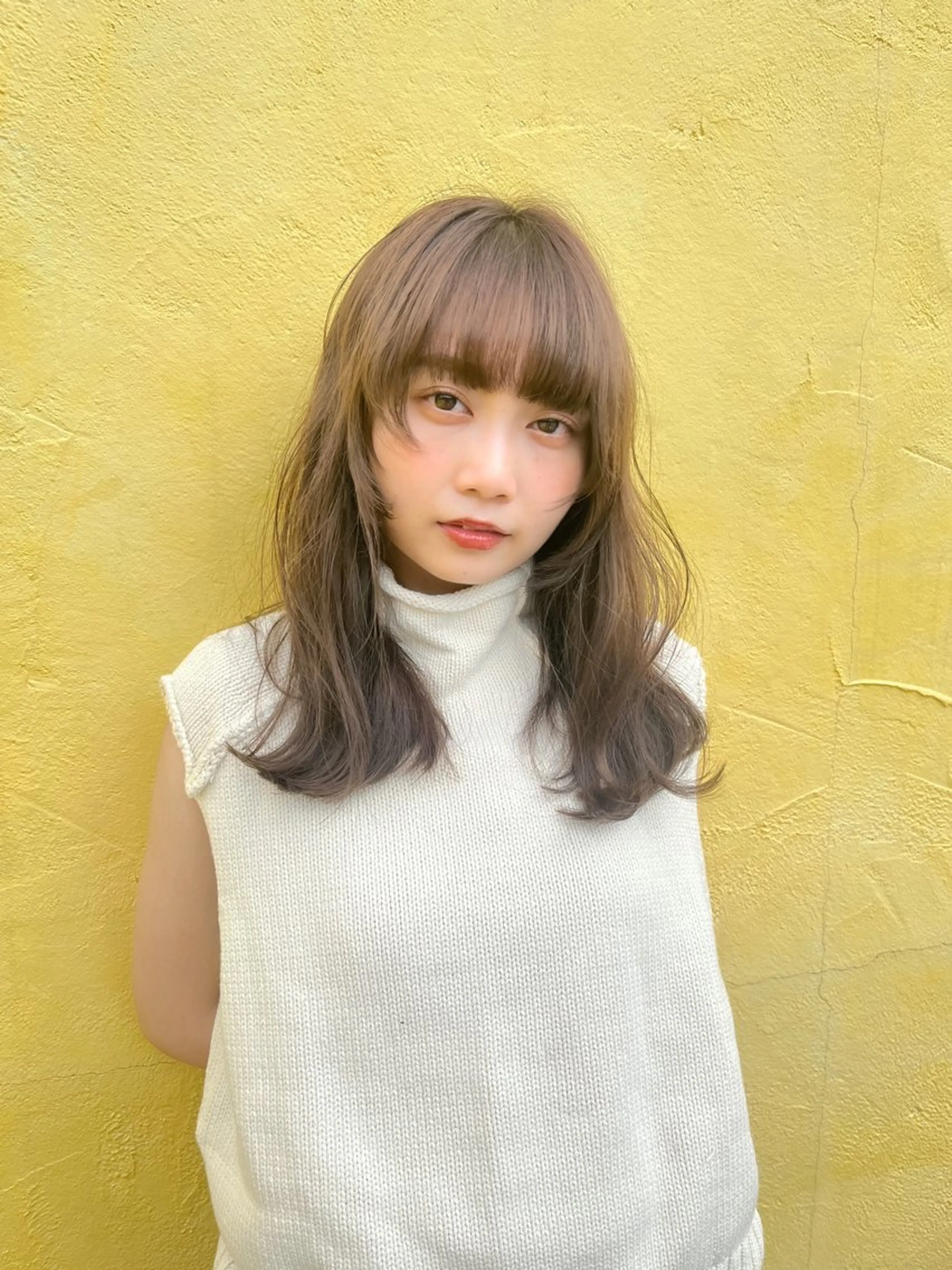 ミディアム 顔まわりレイヤー レイヤーカット 似合わせカット トリートメント カット トリートメント 透明感カラー│ レイヤーヘア中居美樹のヘアスタイル