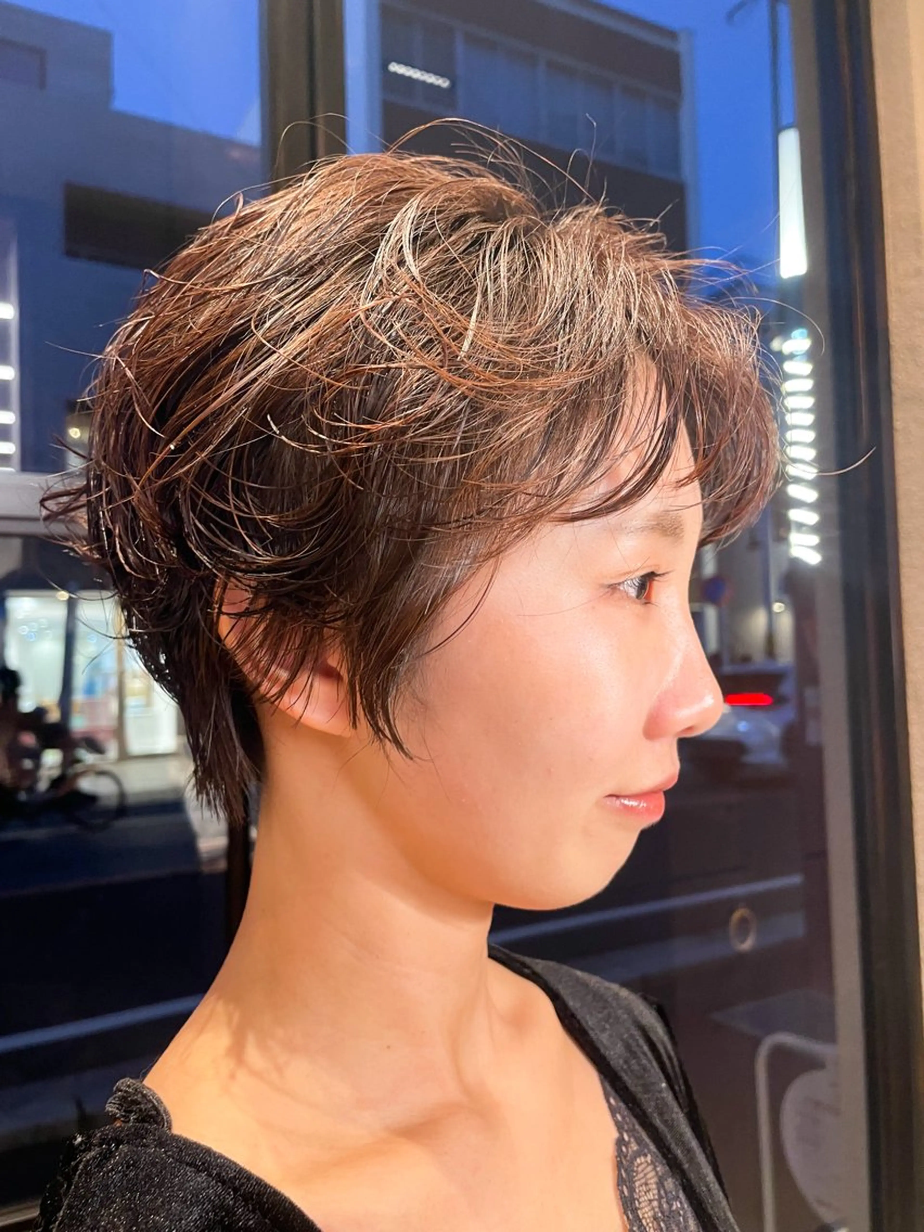 ショート パーマ くびれミディアム/似 合わせ/鎌倉/edAのヘアスタイル